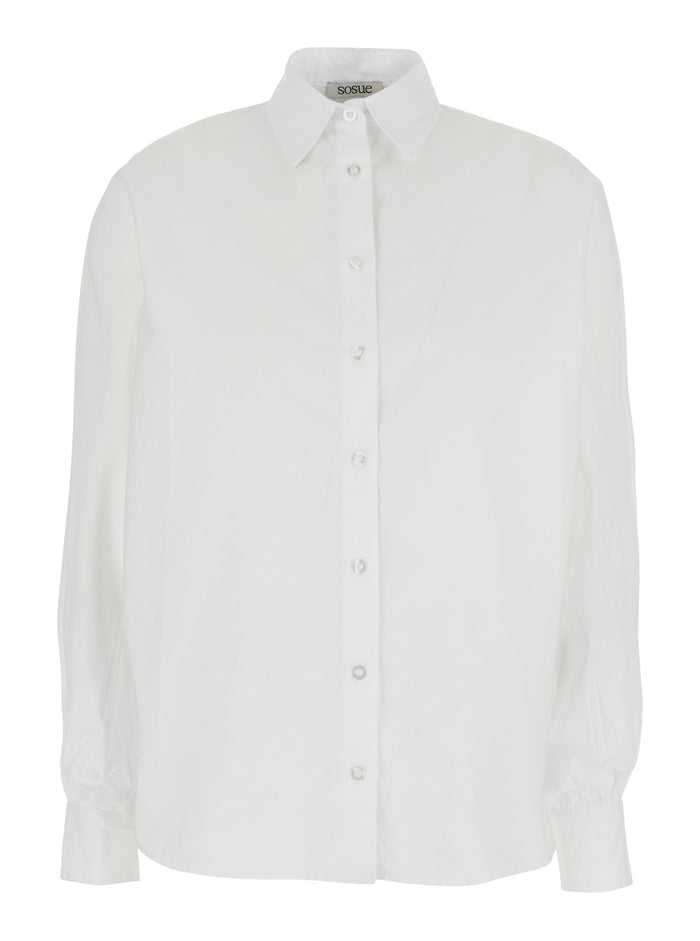 Shirt Antonia Slim With Long Sleeves White Cotton For Women And Blouses