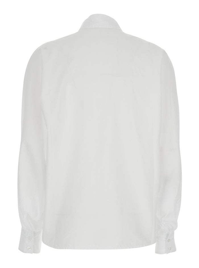 Shirt Antonia Slim With Long Sleeves White Cotton For Women And Blouses