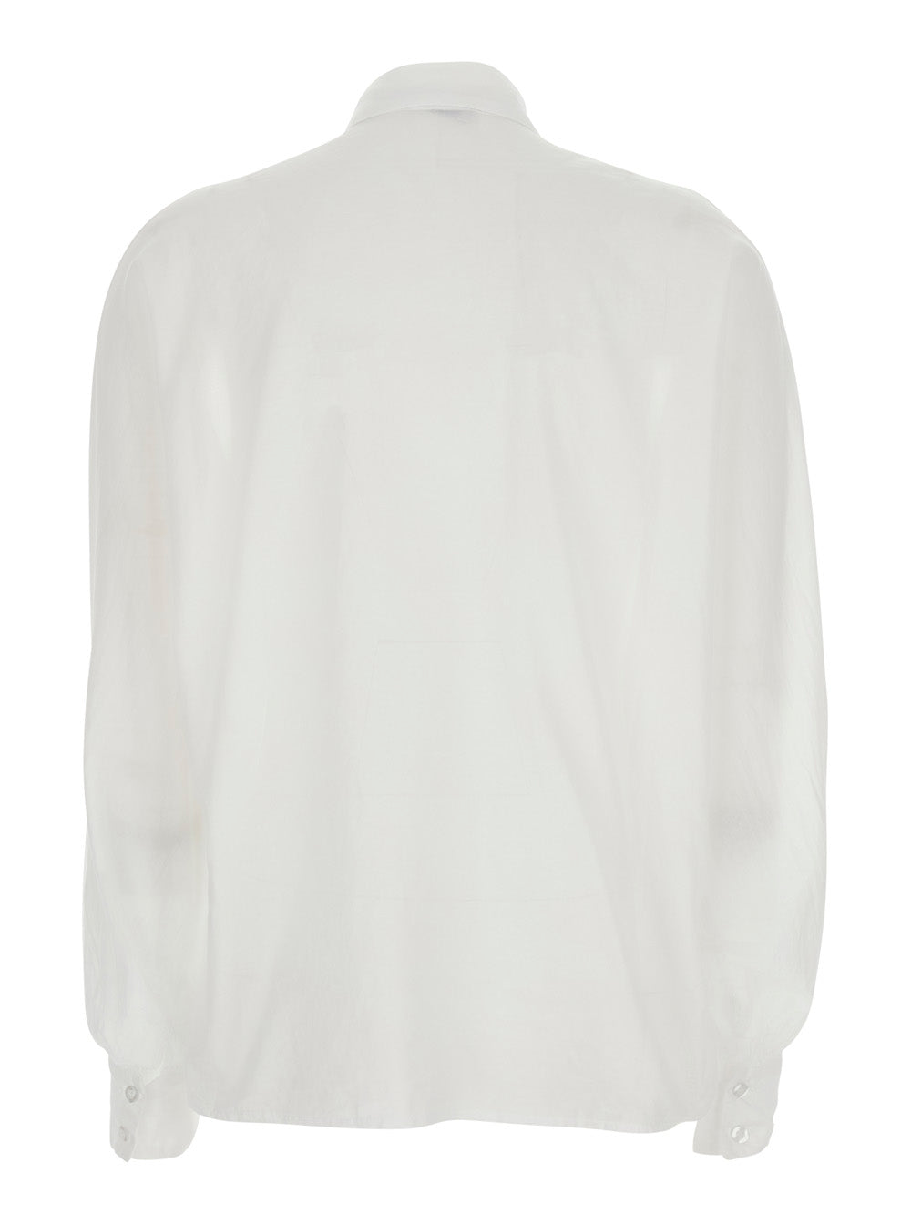 Shirt Antonia Slim Ruffle White With Ruffles On The Front Cotton For Women And Blouses