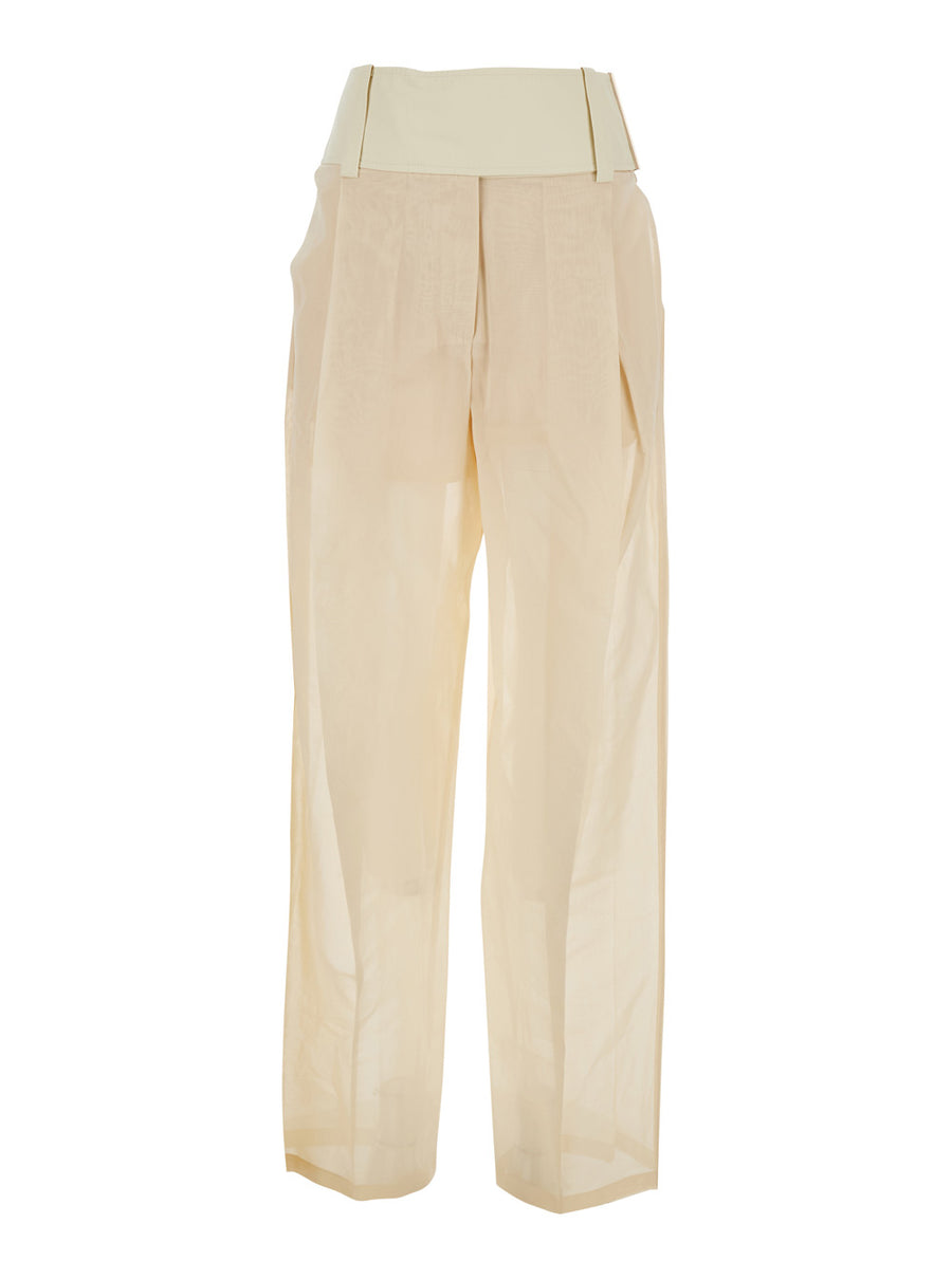Trousers Spsferito White Cotton