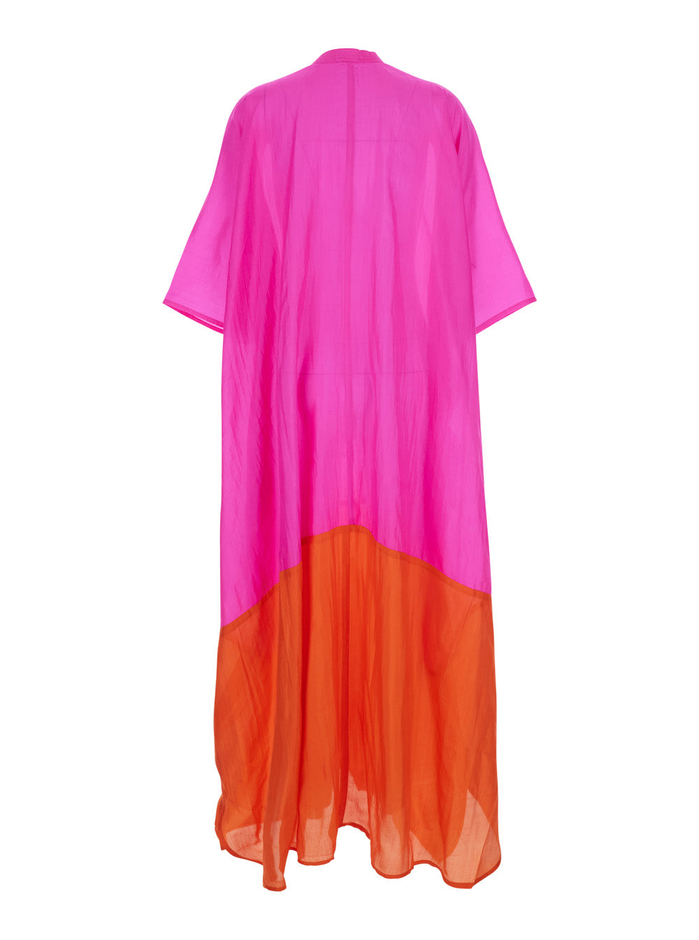 Kaftan Two Tone With V-Neck Fuchsia Fabric For Women Fuxia Beachwear