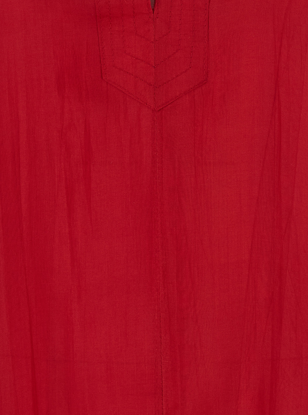 Bicolor Kaftan Two Tone Tunic With Floral Details Red Viscose For Women Beachwear