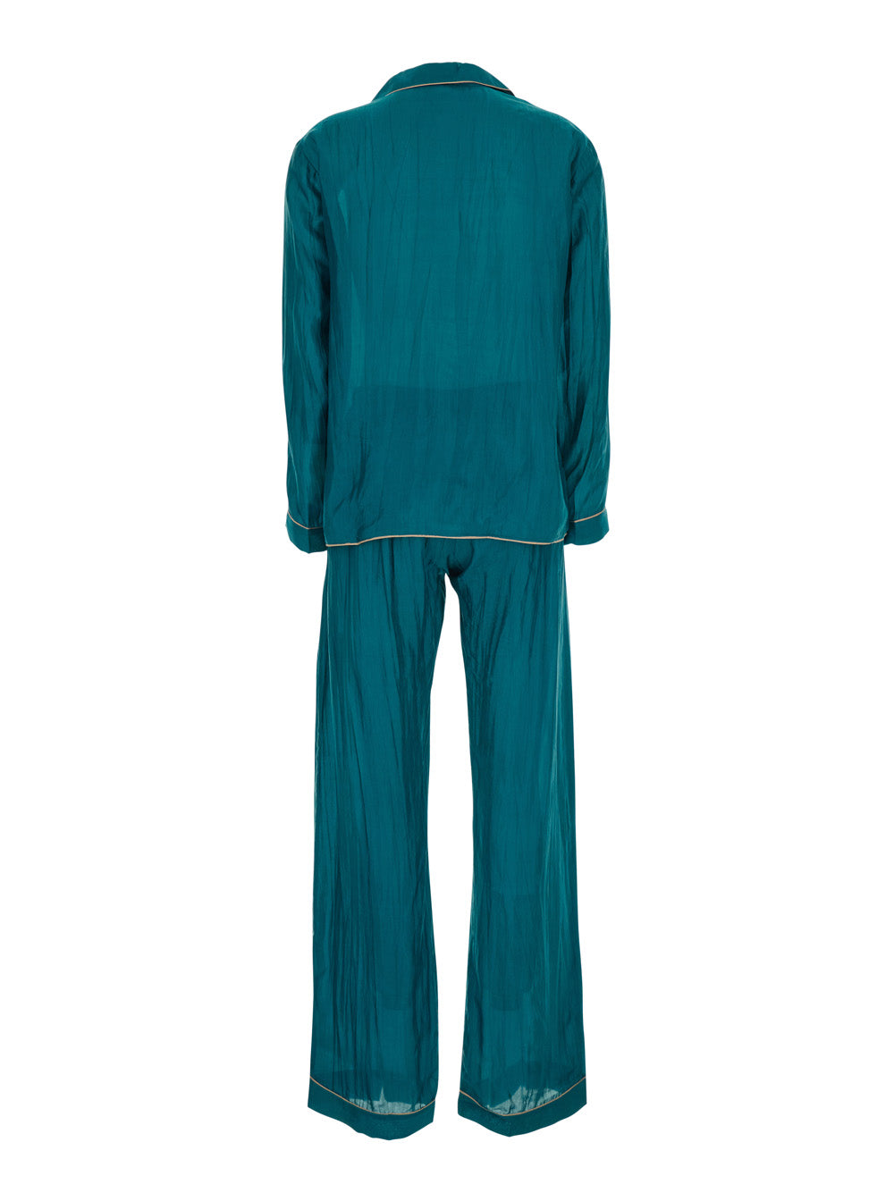 Pajama Set Pijamasetwithbagl754 Blue With Top And Pants Cotton For Women Blu Suits