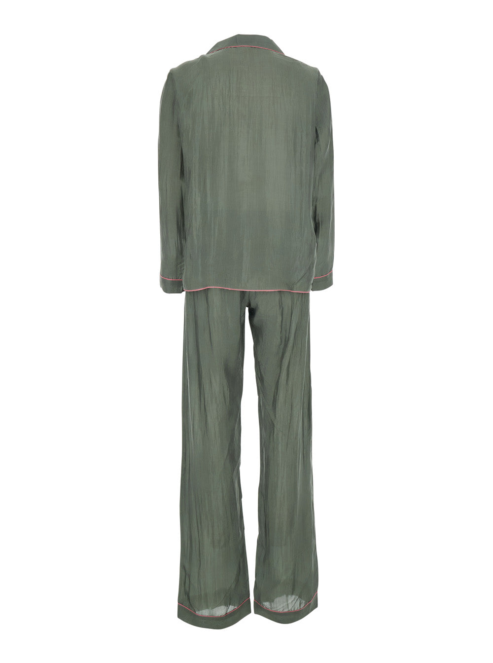 Pajama Set Pijamasetwithbagl779 Green With Elegant Details Fabric Women Suits