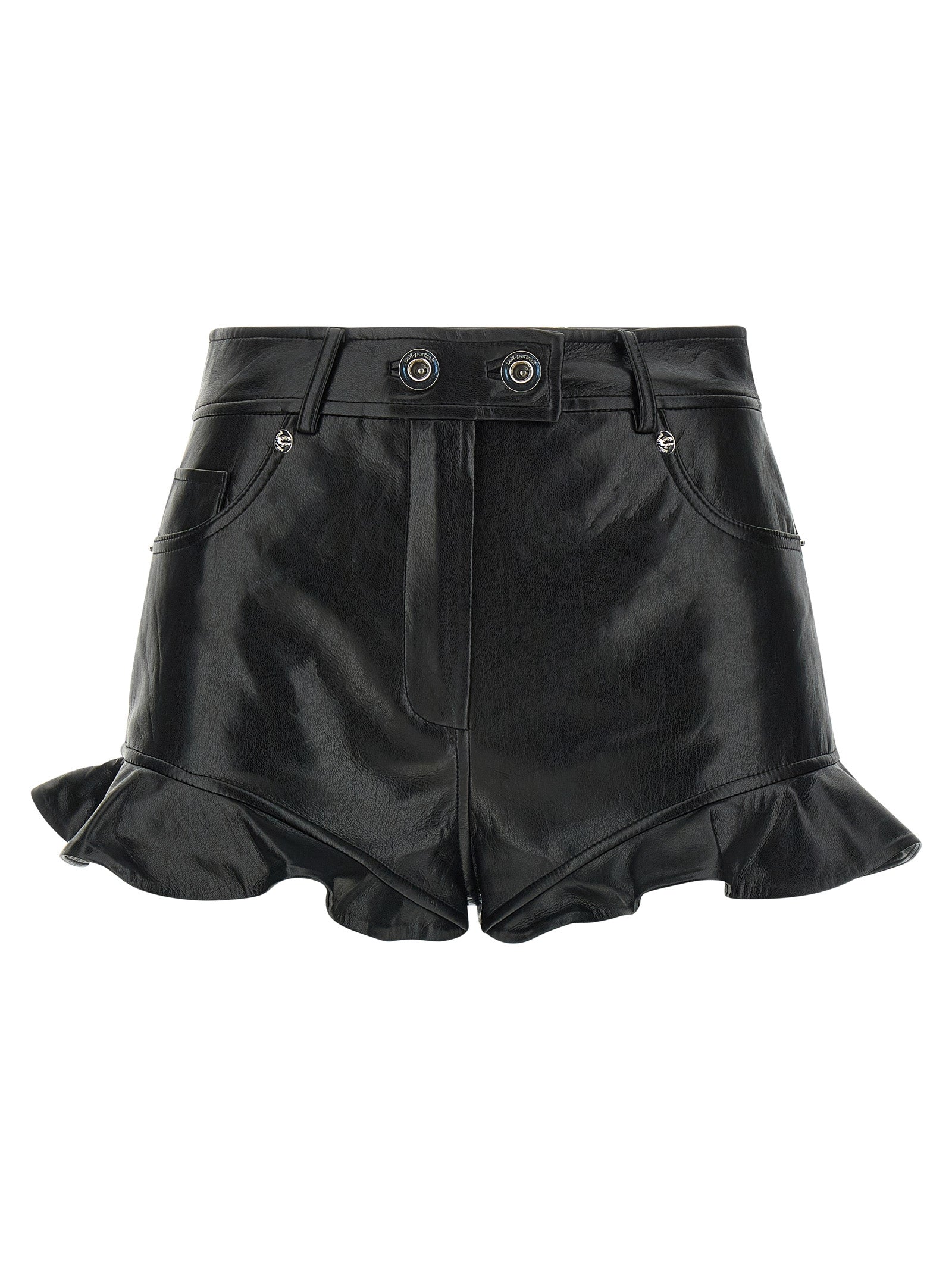 Voluntary shorts Black Polyurethane Bermuda