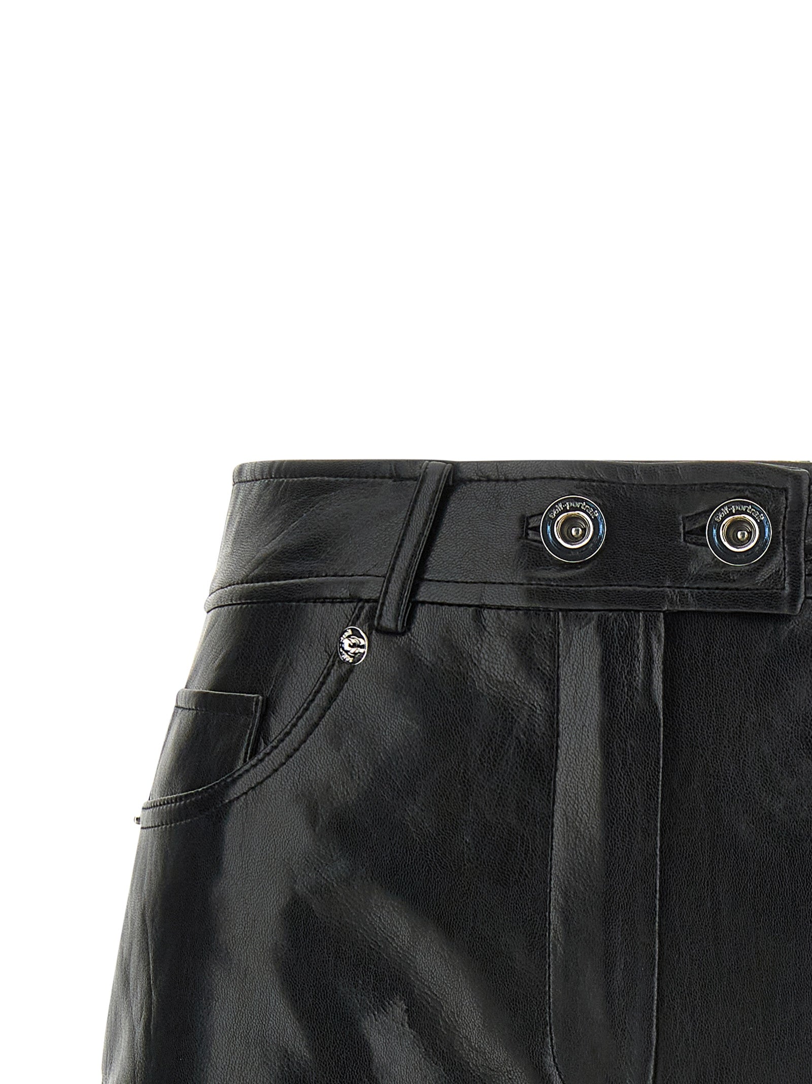 Voluntary shorts Black Polyurethane Bermuda