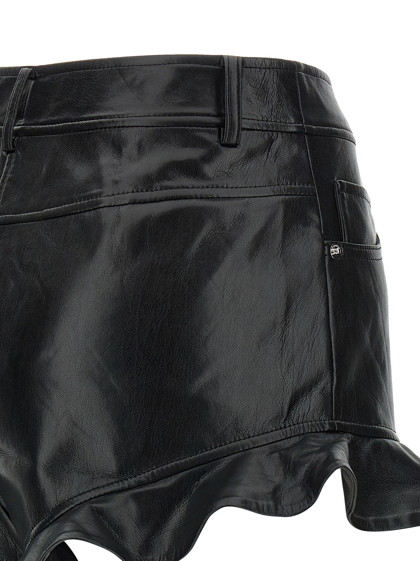 Voluntary shorts Black Polyurethane Bermuda