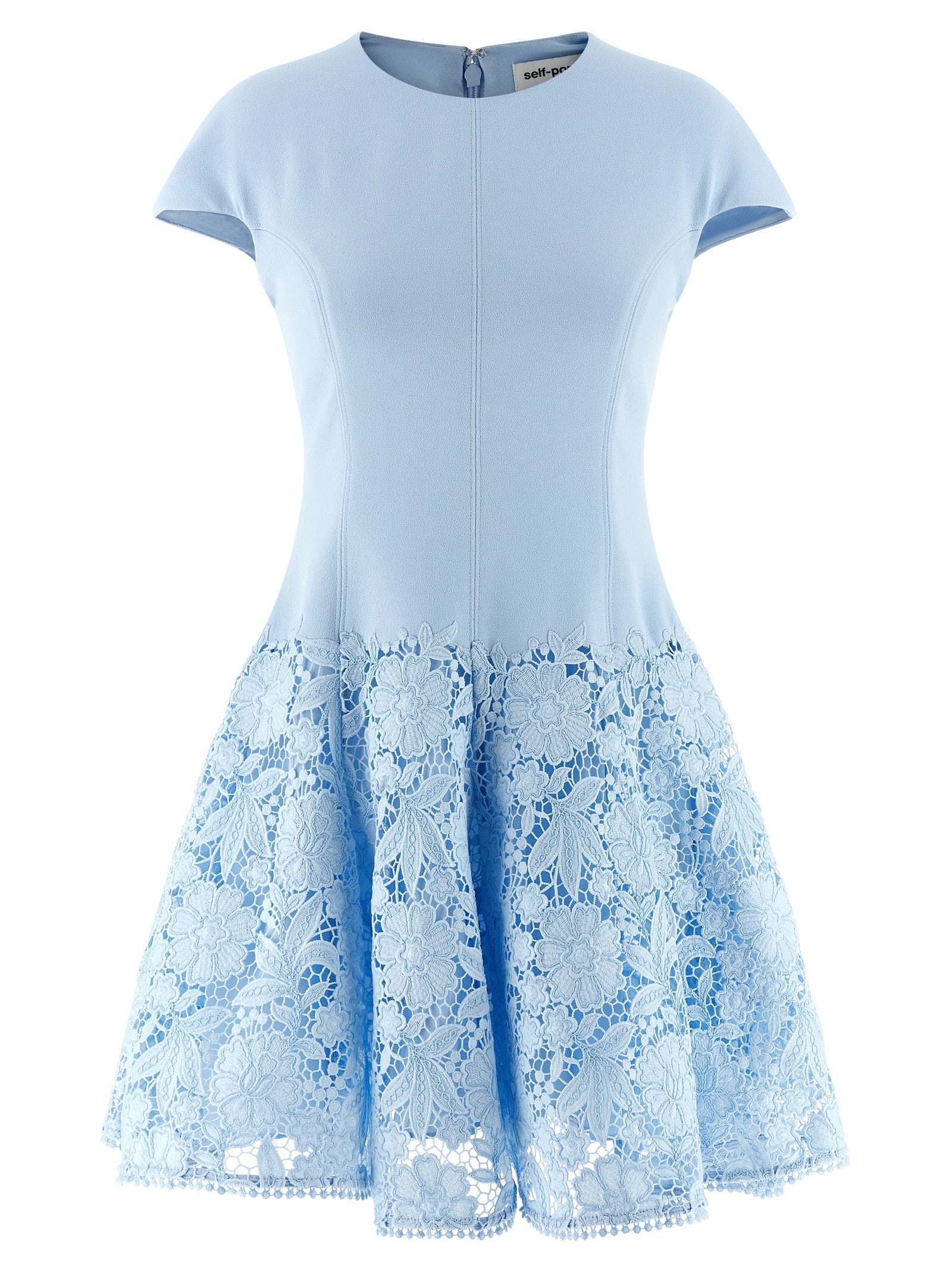 Blue Crepe Lace dress Light Polyester