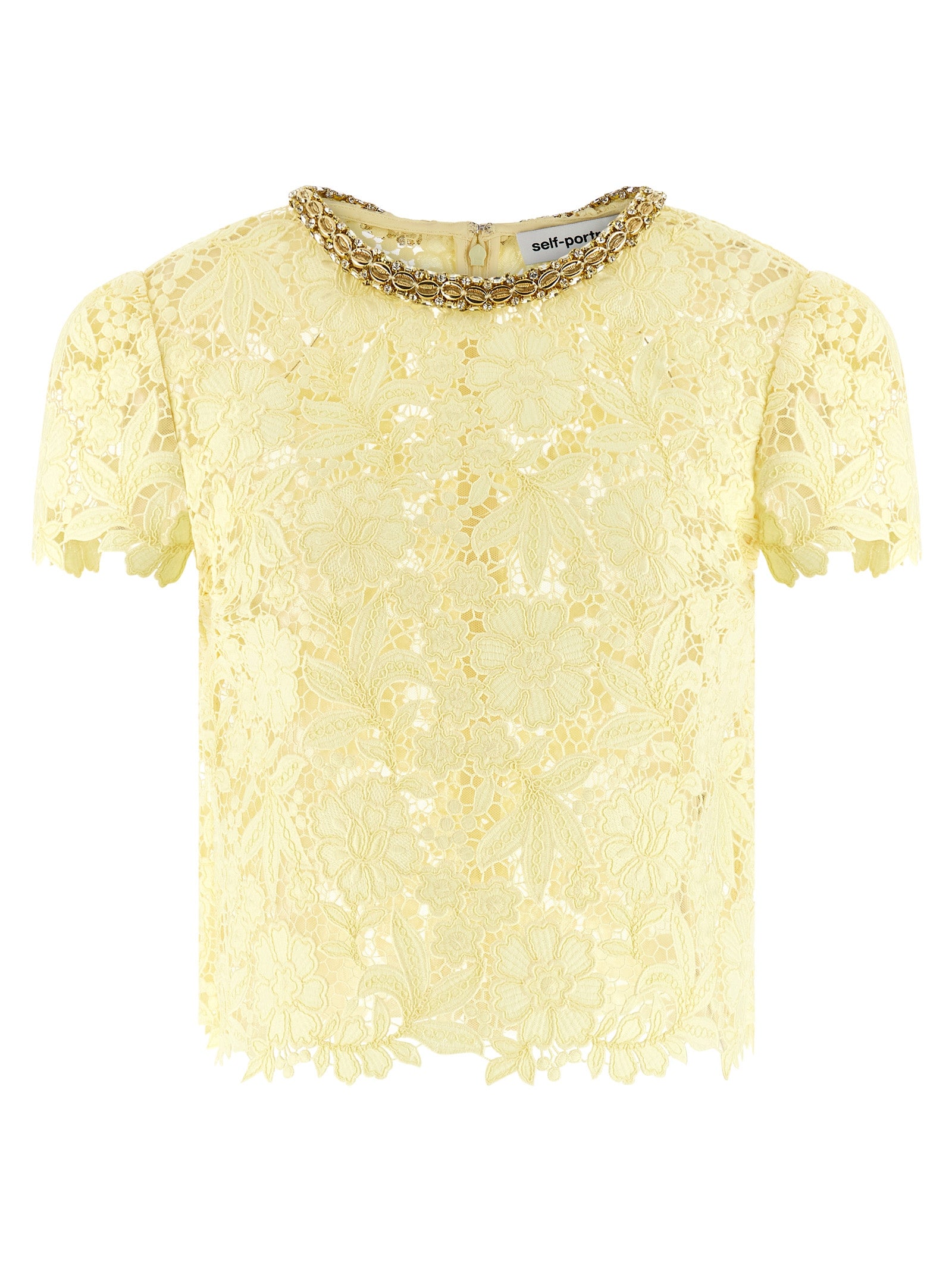 Yellow Lace top Multicolor Polyester Tops