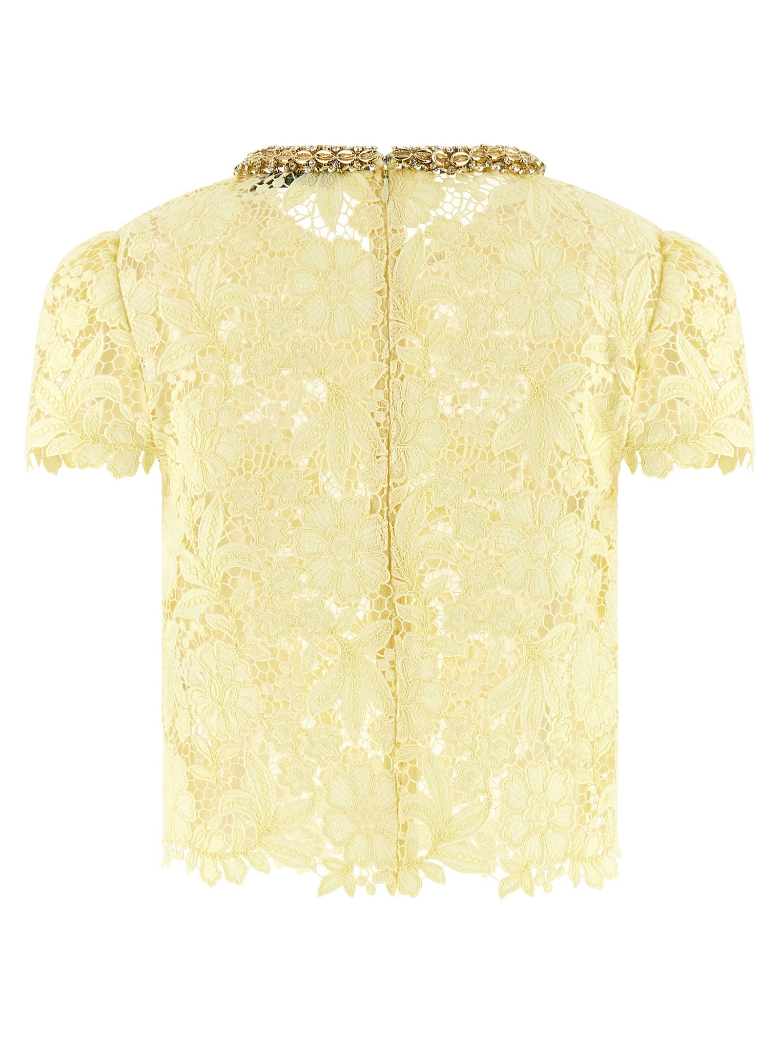 Yellow Lace top Multicolor Polyester Tops