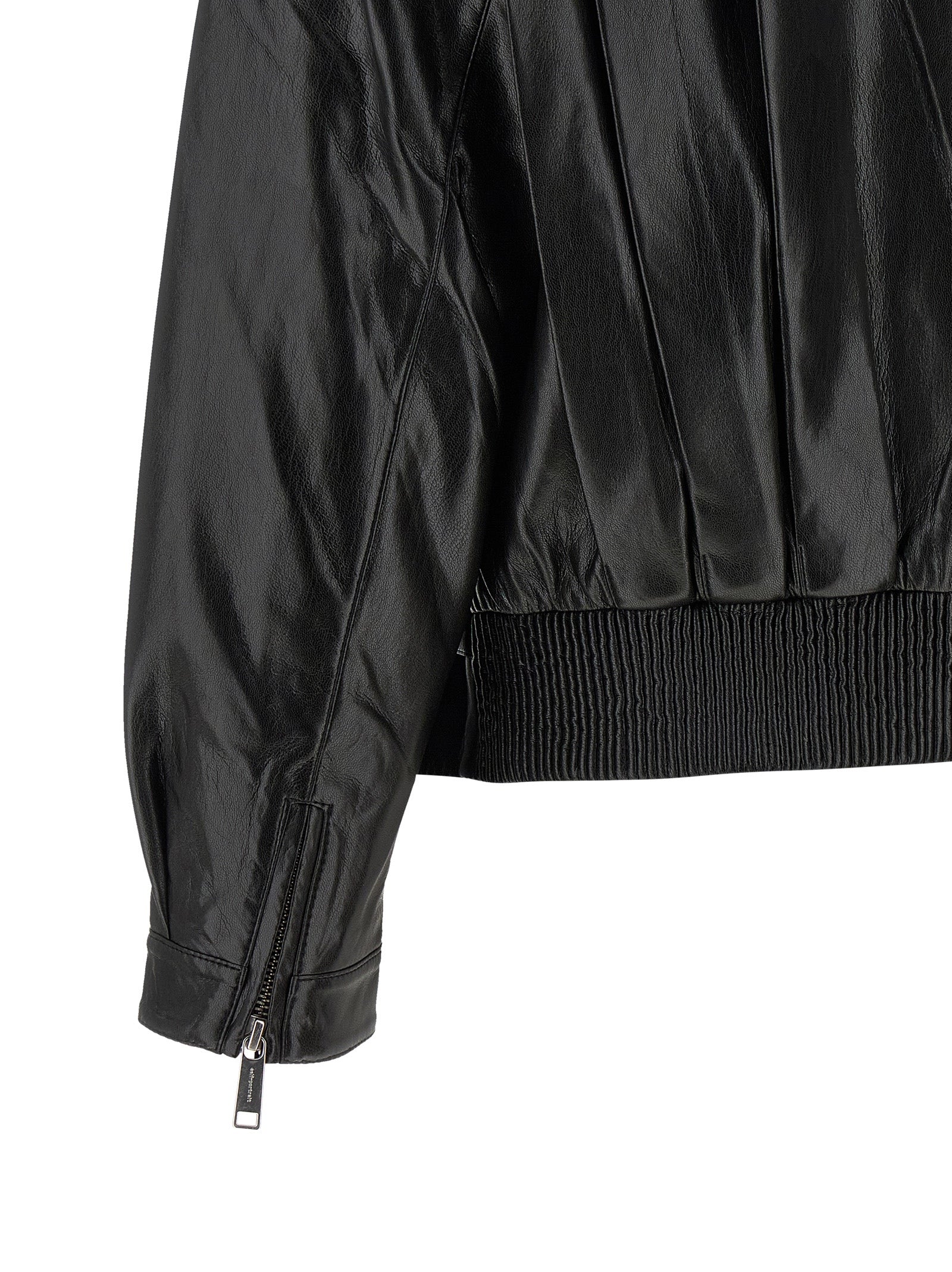 Biker jacket Black Polyurethane Down Jacket, Parka, Casual