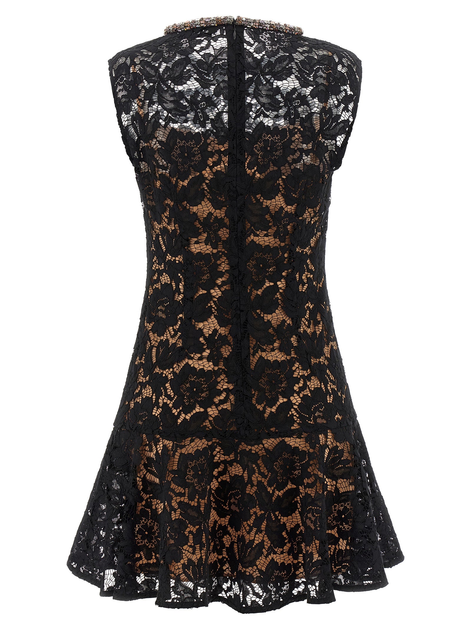 Black Lace Crystal Dress