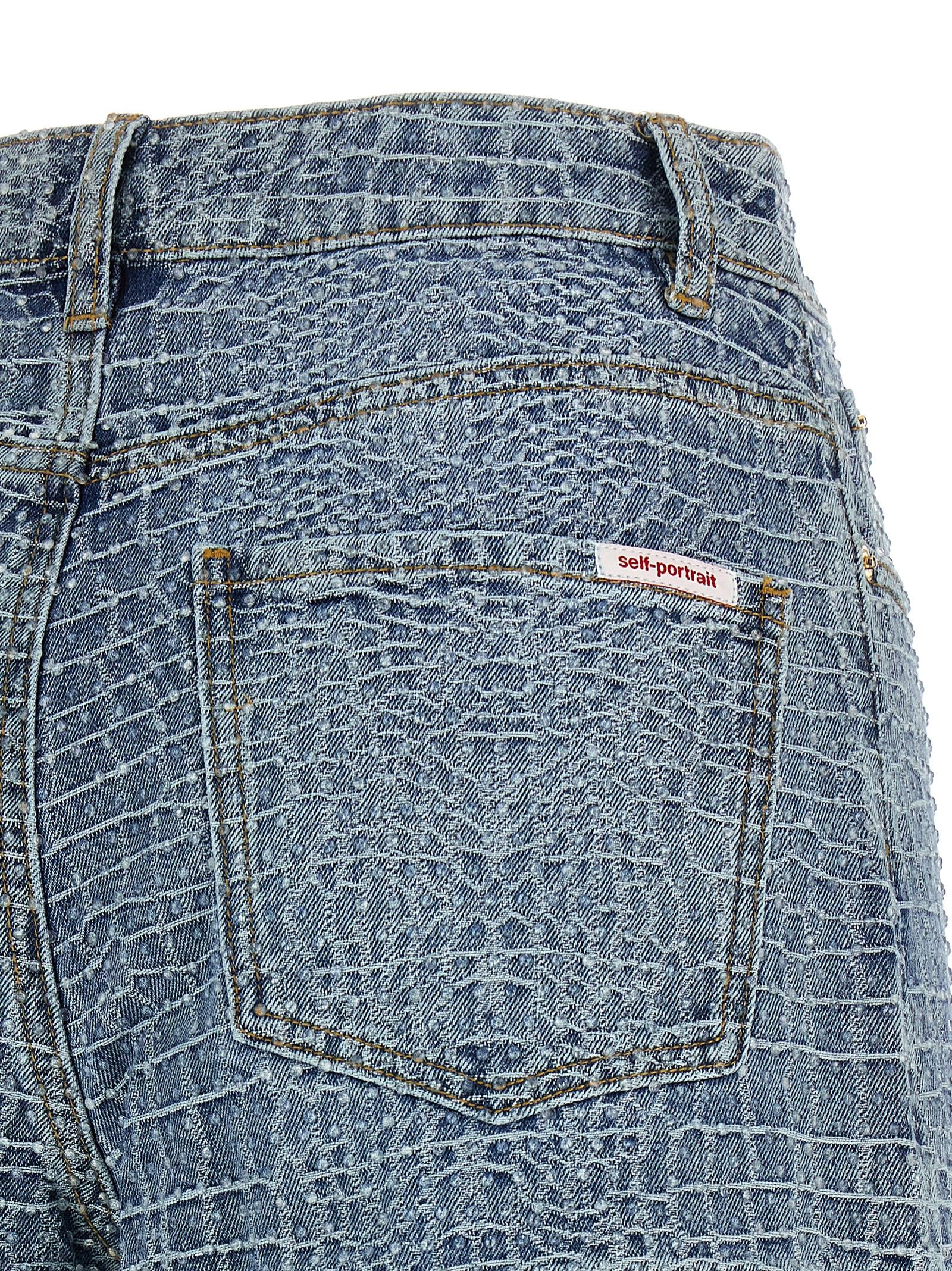 Rhinestone shorts Light Blue Cotton Bermuda