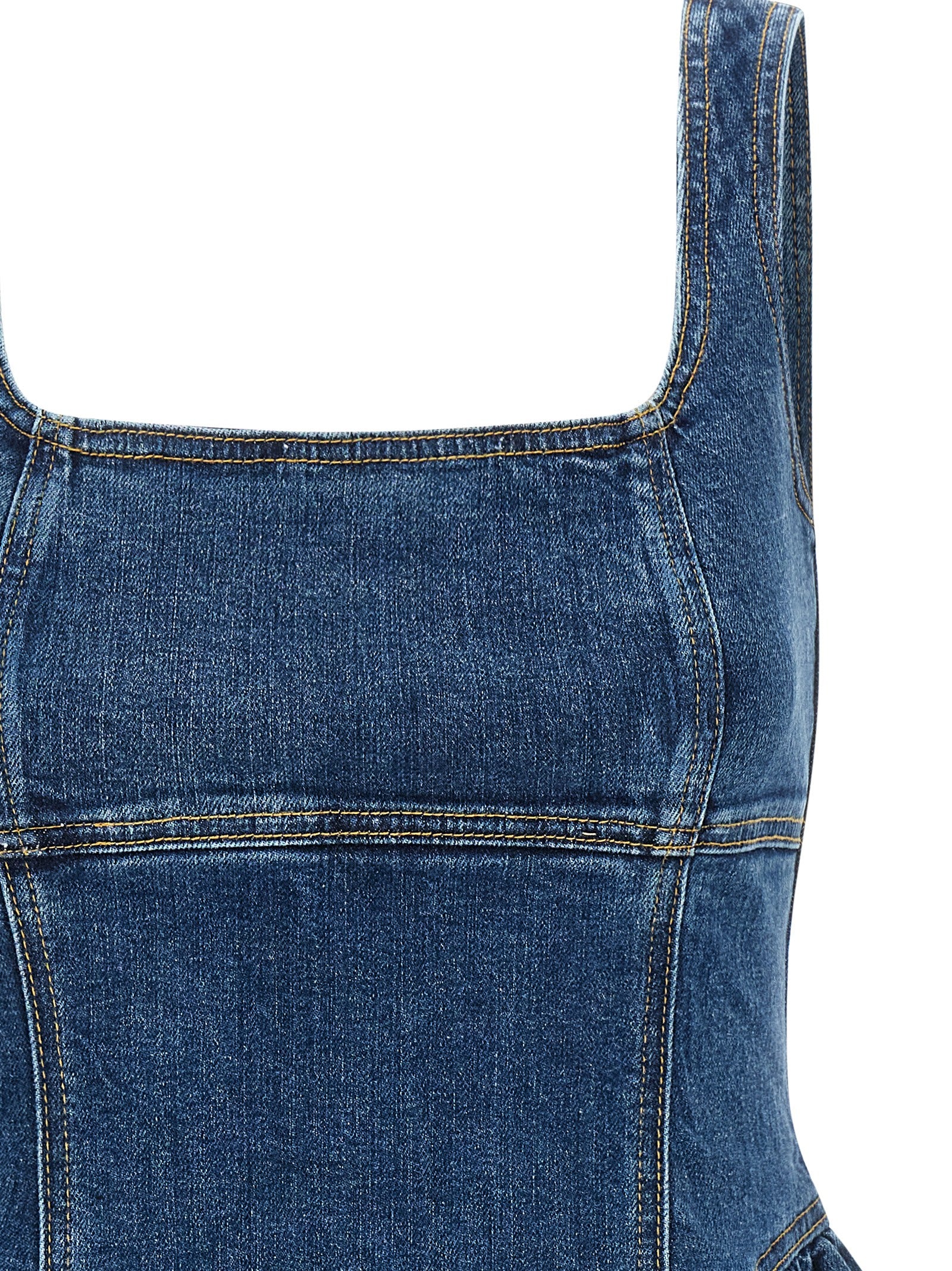 Denim mini dress Blue Cotton