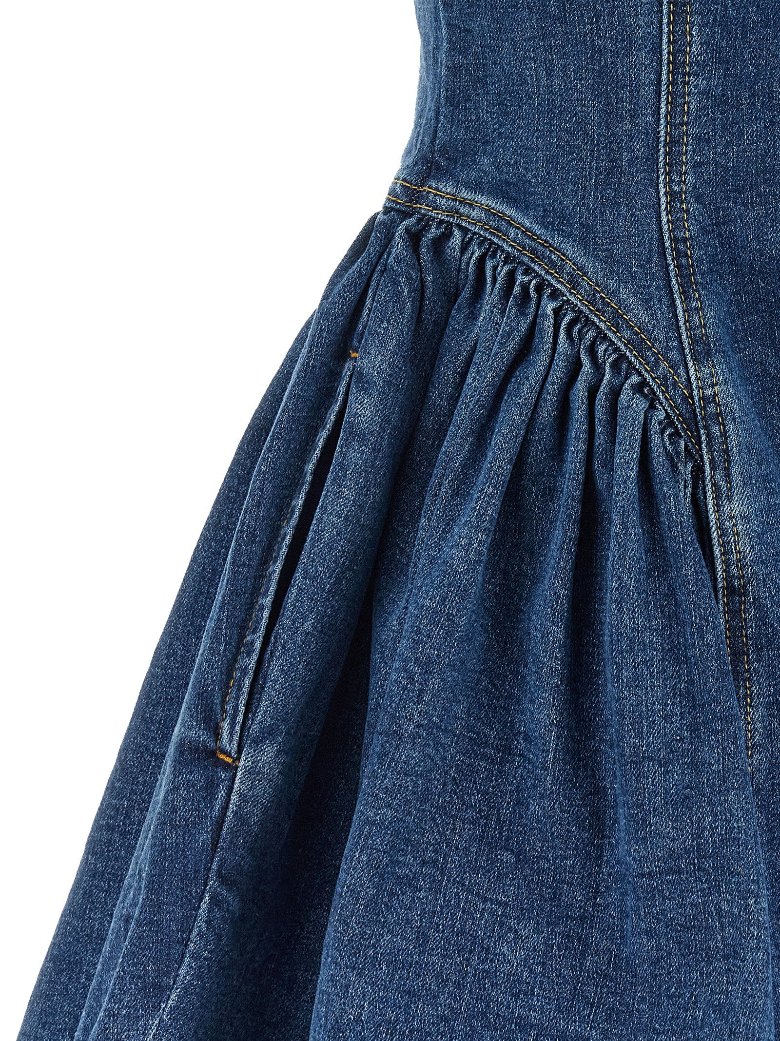 Denim mini dress Blue Cotton