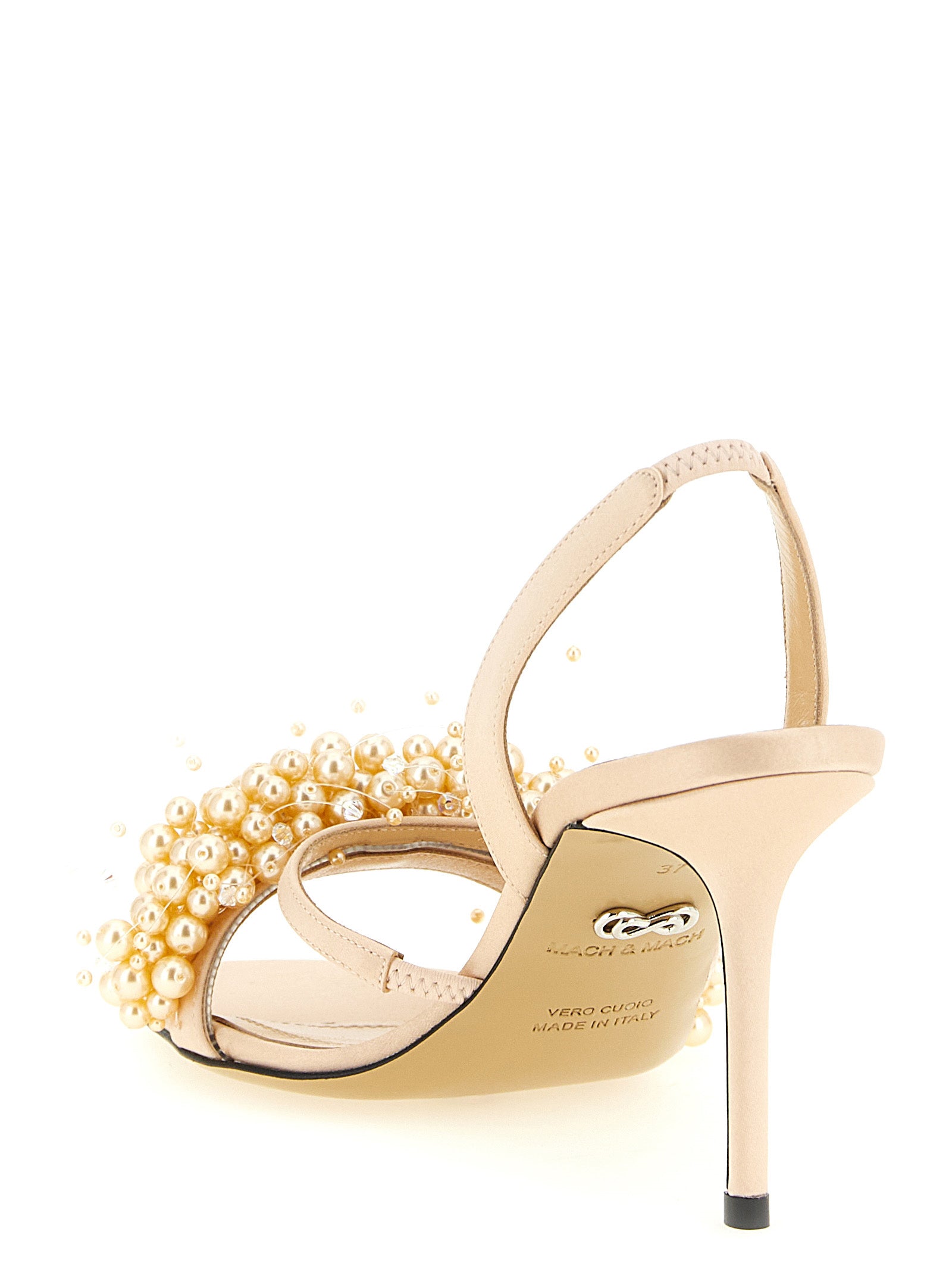 Floating Pearl sandals Gold Satin