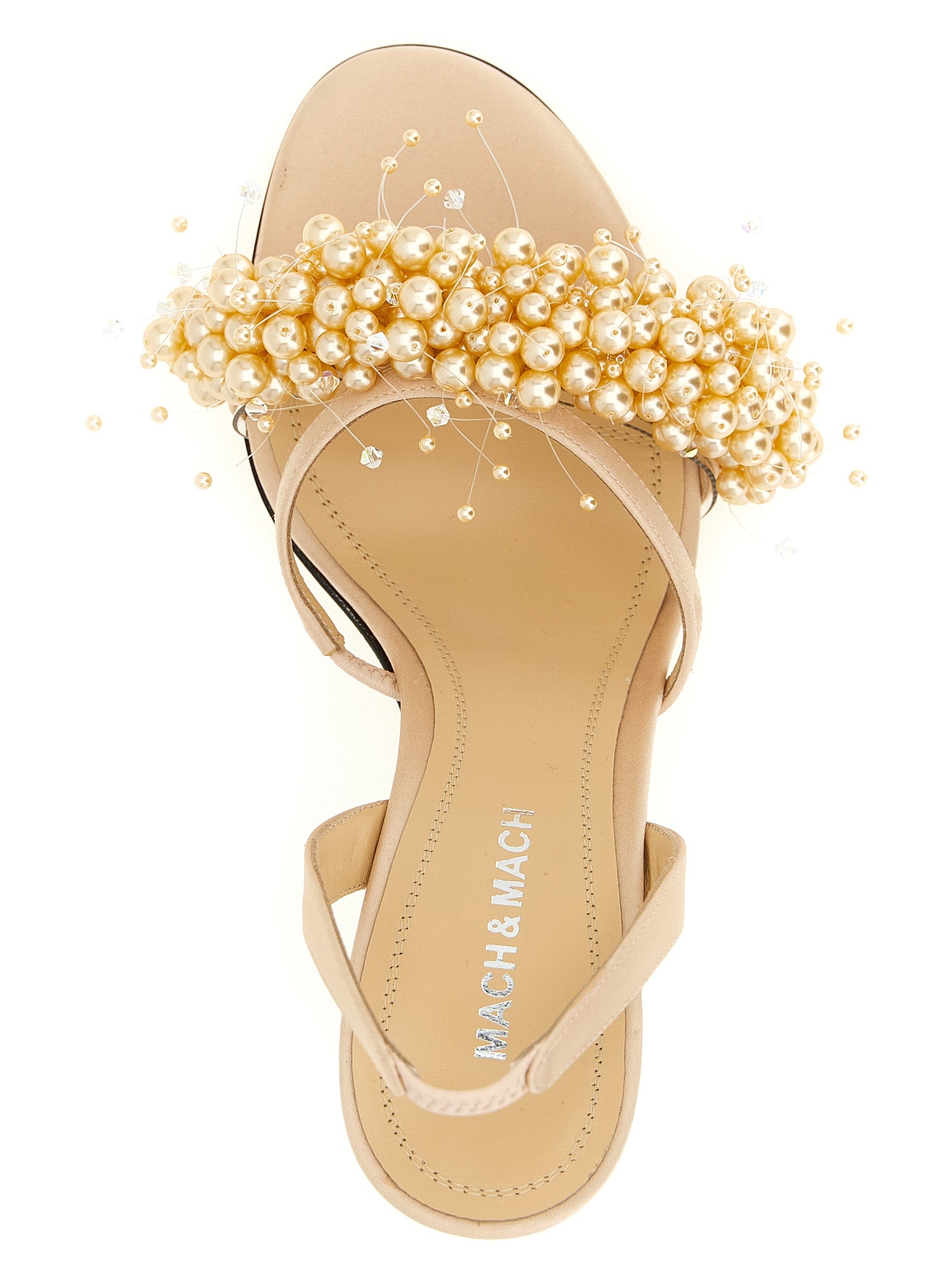 Floating Pearl sandals Gold Satin