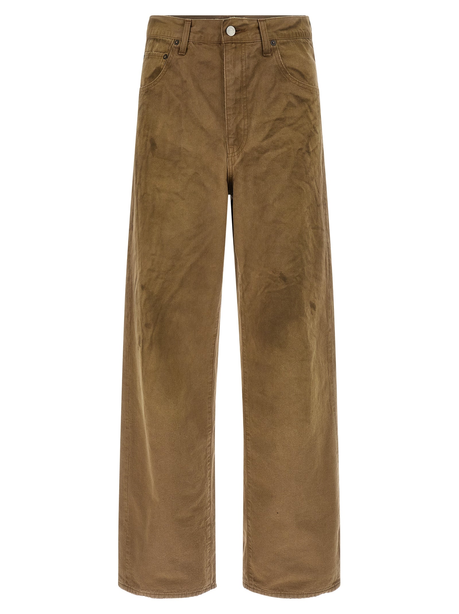 Oxford Dyed Vintage Pants Beige Cotton