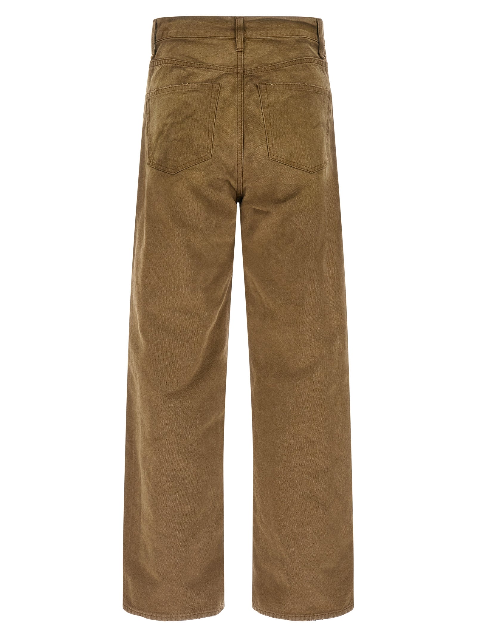Oxford Dyed Vintage Pants Beige Cotton