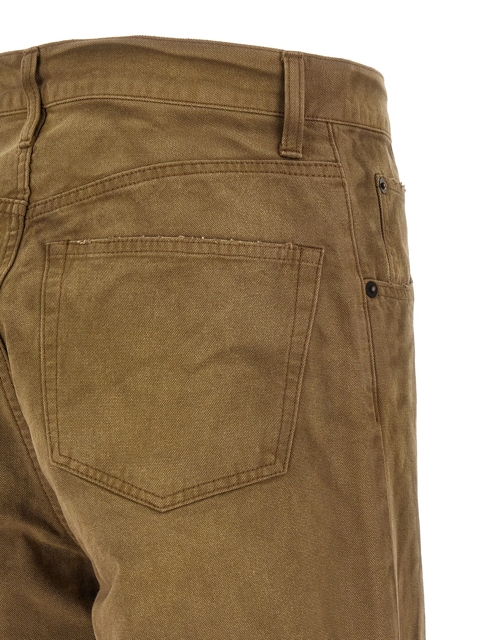 Oxford Dyed Vintage Pants Beige Cotton