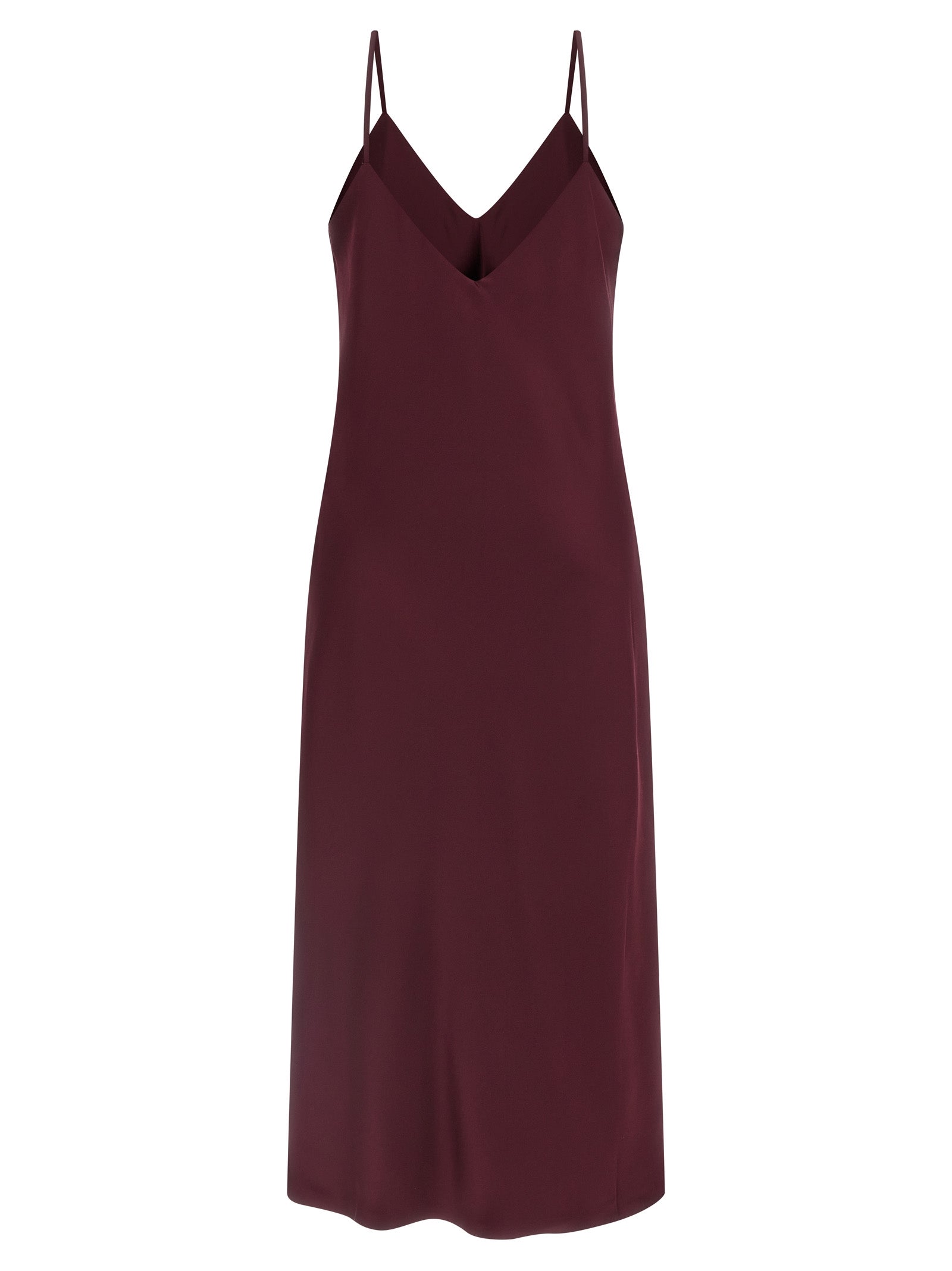 Bias Slip midi dress Bordeaux Polyester
