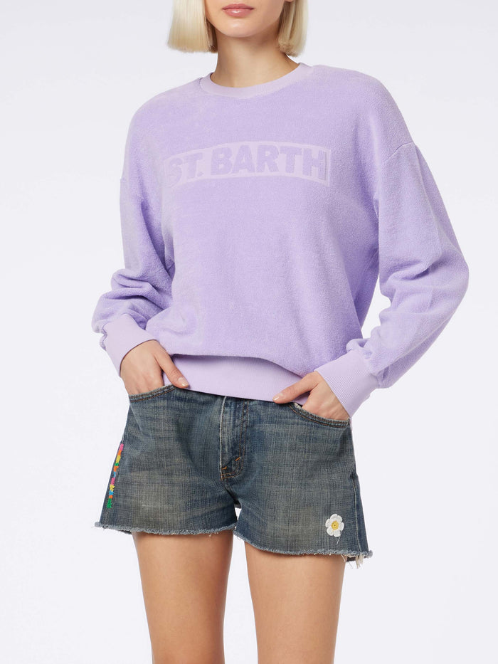 Stardust Lilac Terry Cotton Sweatshirt Pink
