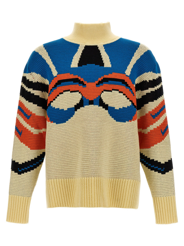 Jacquard sweater Multicolor Virgin Wool Sweater, Cardigans
