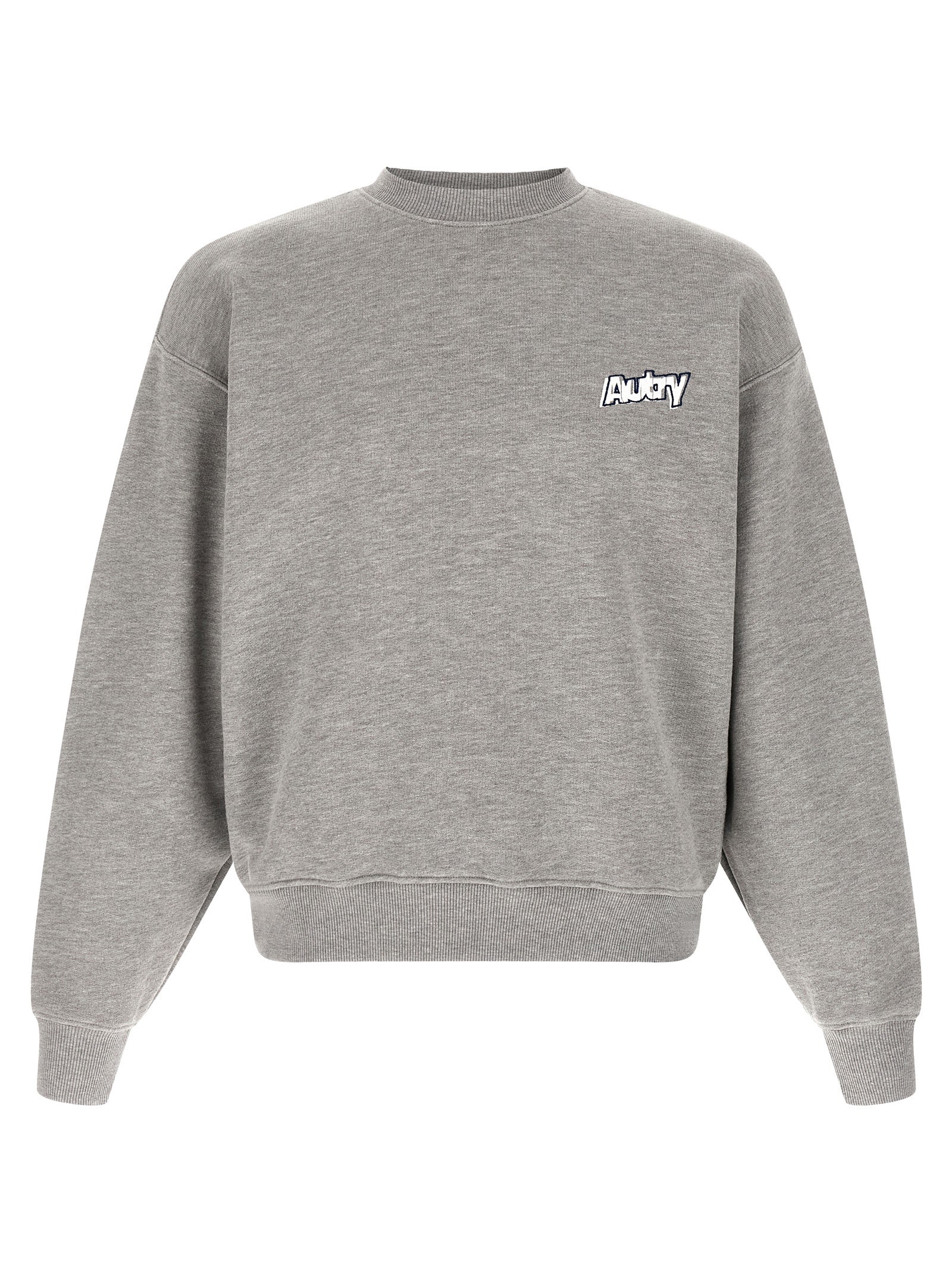 Logo print embroidery sweatshirt Gray Cotton