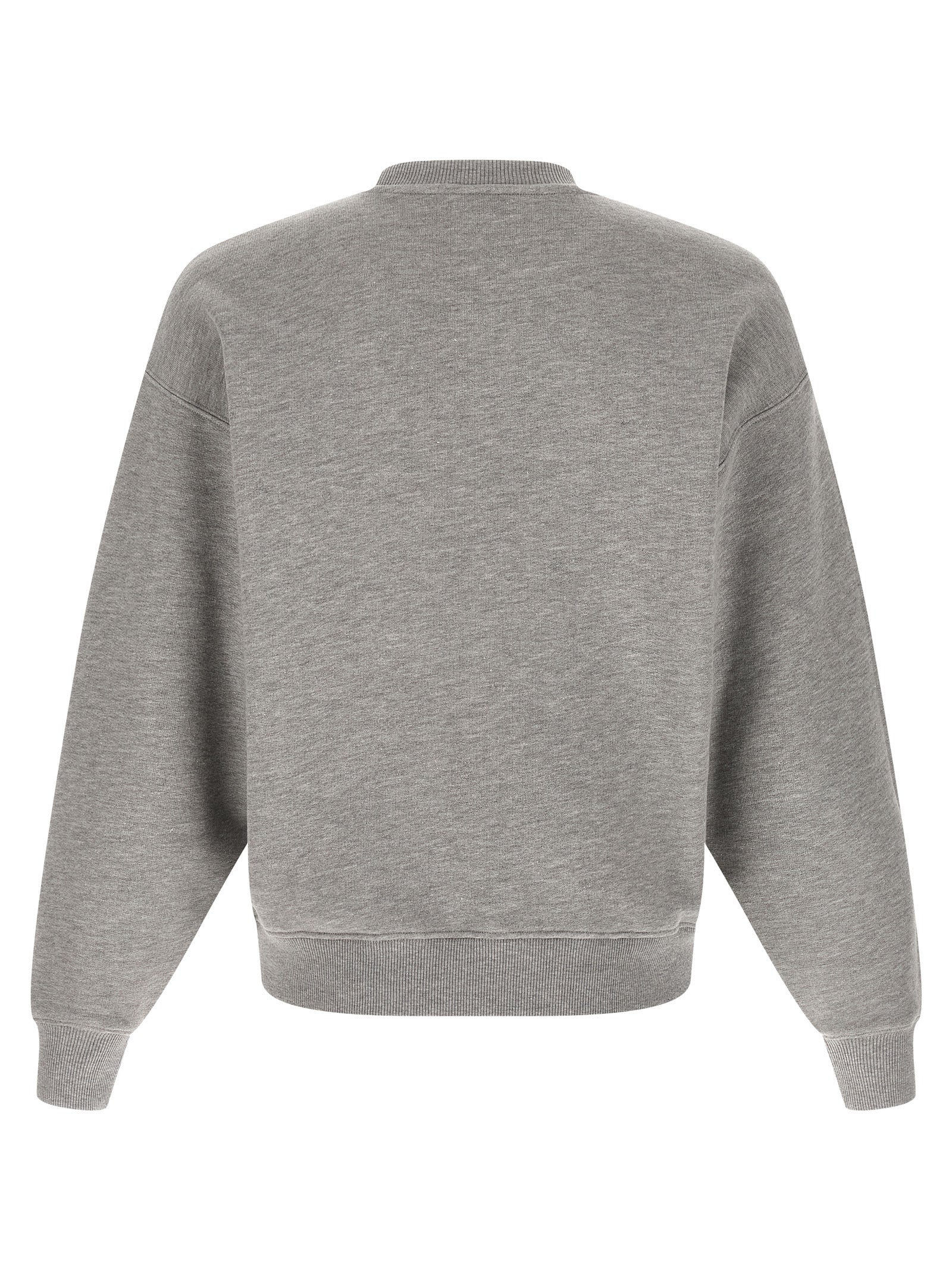 Logo print embroidery sweatshirt Gray Cotton