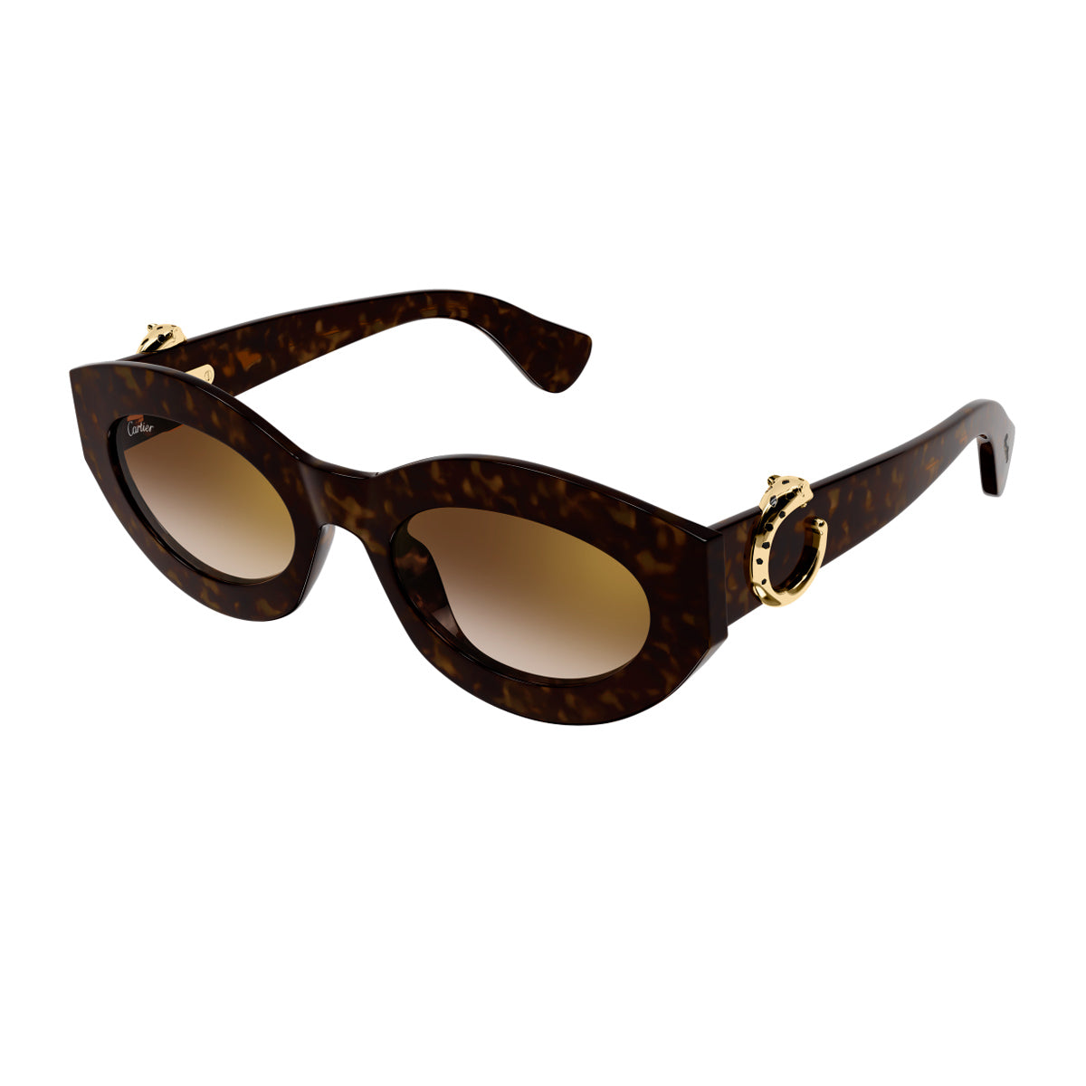 Cartier CT0638S Panthère C de 002 Havana Brown Recycled Acetate Occhiali Da Sole