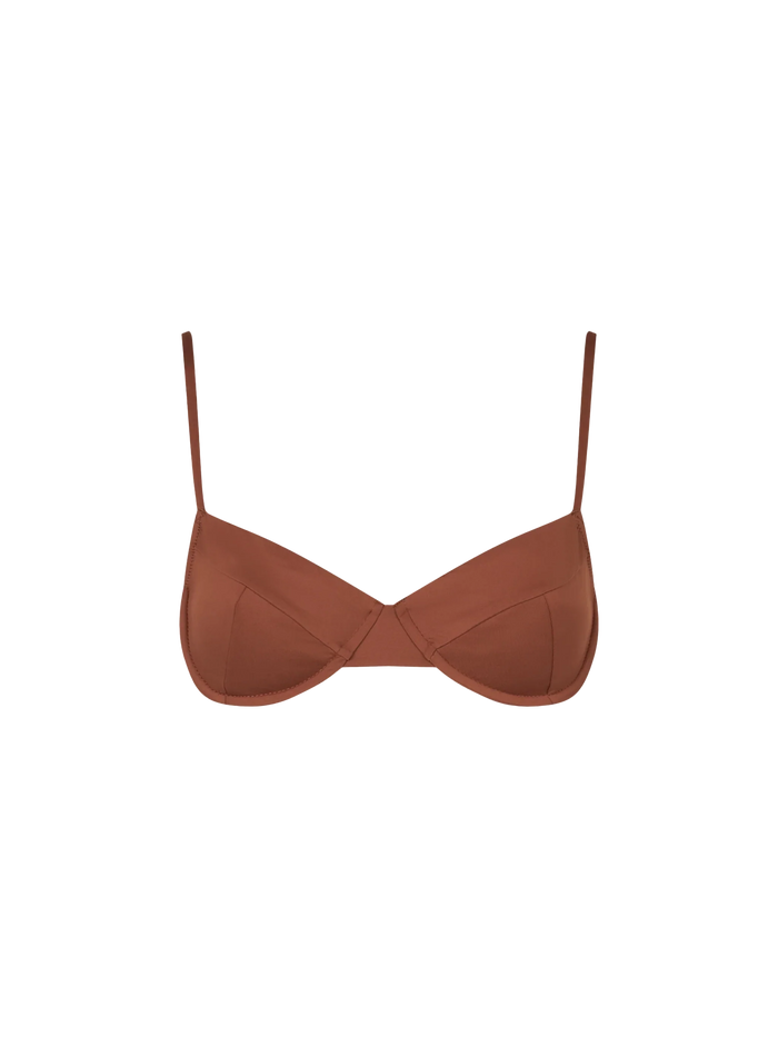 Bea Brown Underwired Bralette Bikini Top