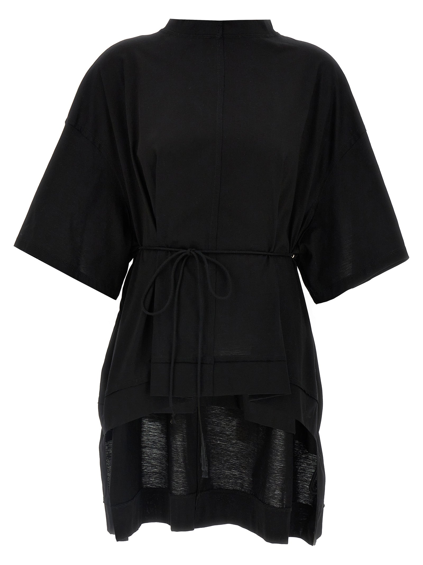 Asymmetric T-shirt Black Cotton