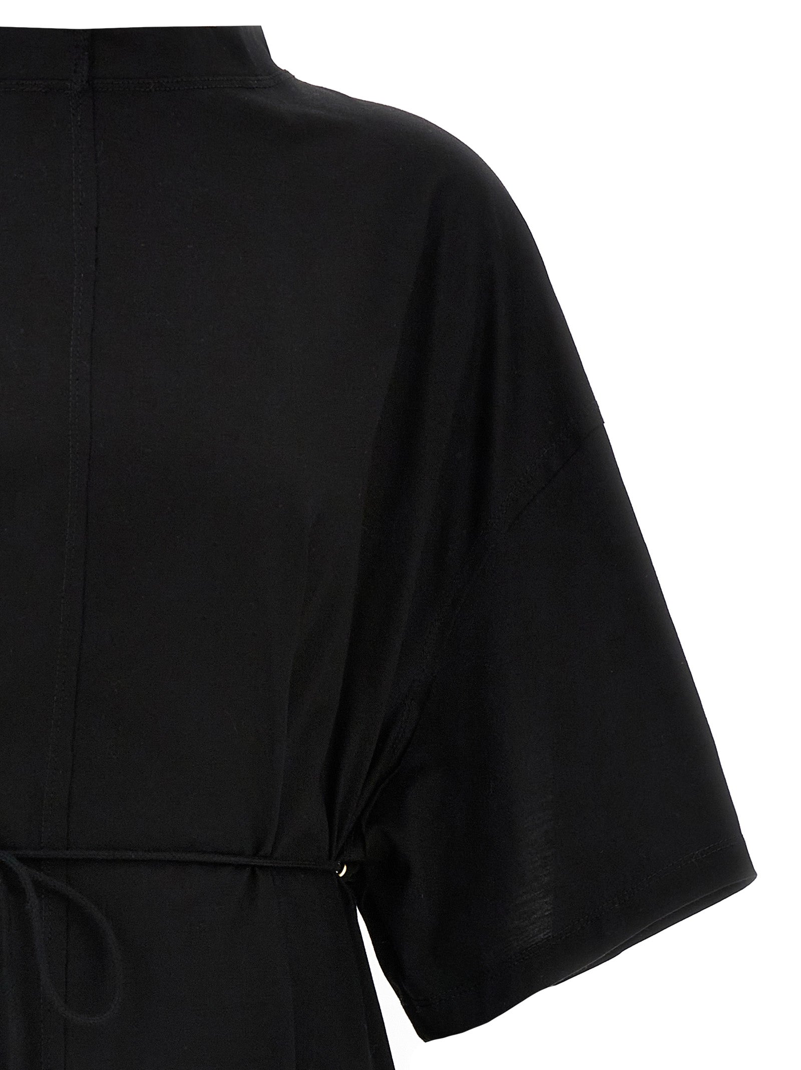 Asymmetric T-shirt Black Cotton