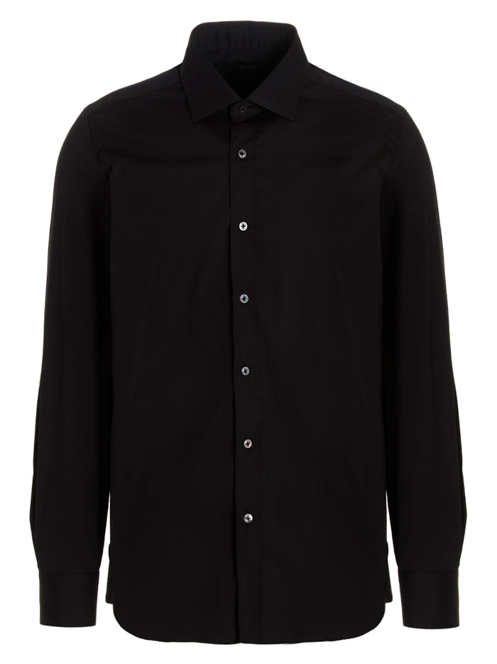 Poplin shirt Black Cotton Polyamide Elastane Shirt, Blouse