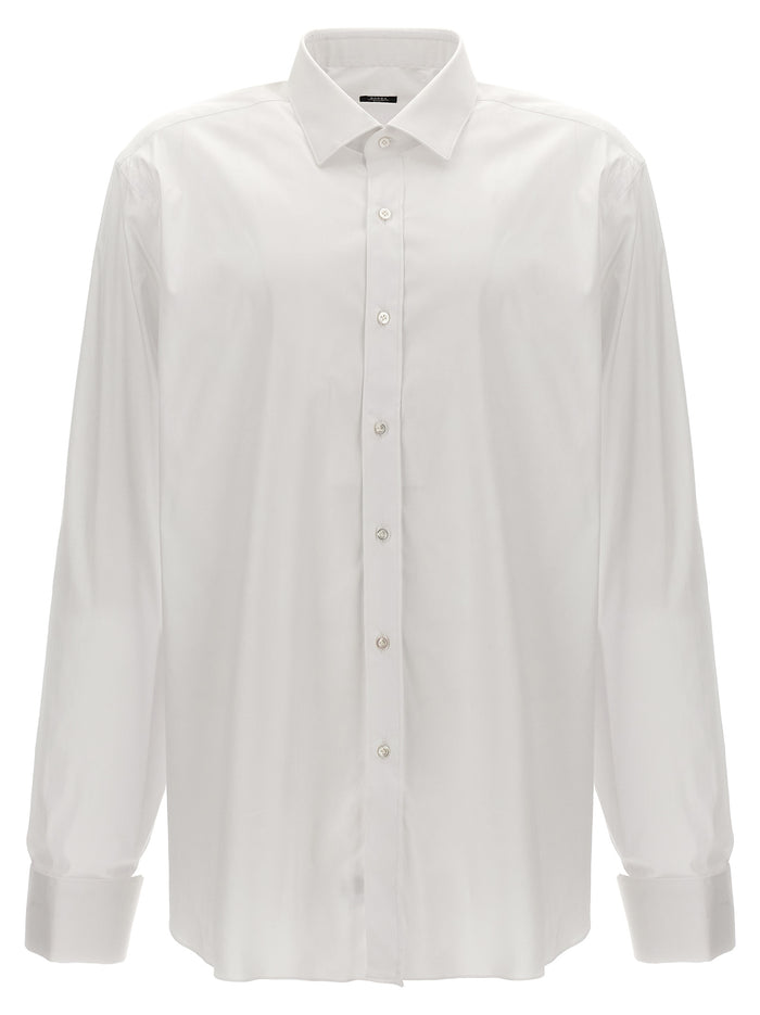 Poplin shirt White Cotton Polyamide Elastane Shirt, Blouse