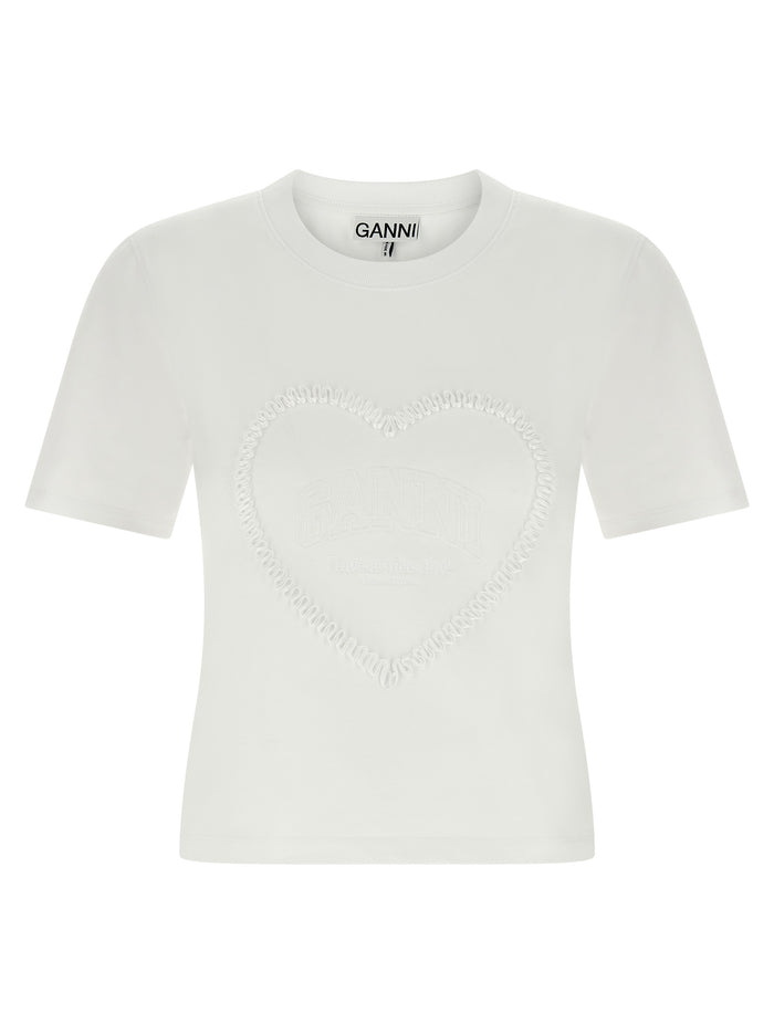 Heart embroidery T-shirt White Organic Cotton
