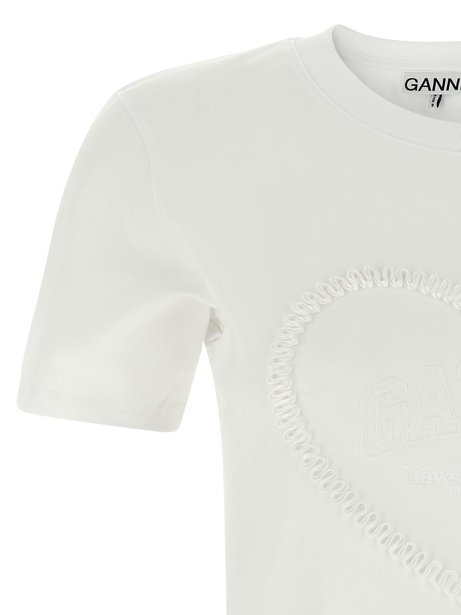 Heart embroidery T-shirt White Organic Cotton