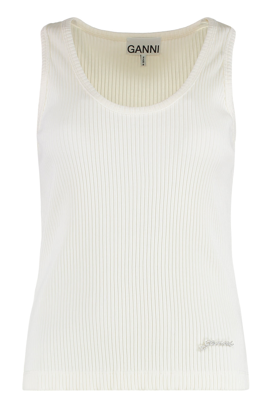 Cotton Tank Top Egret Vests & Tops