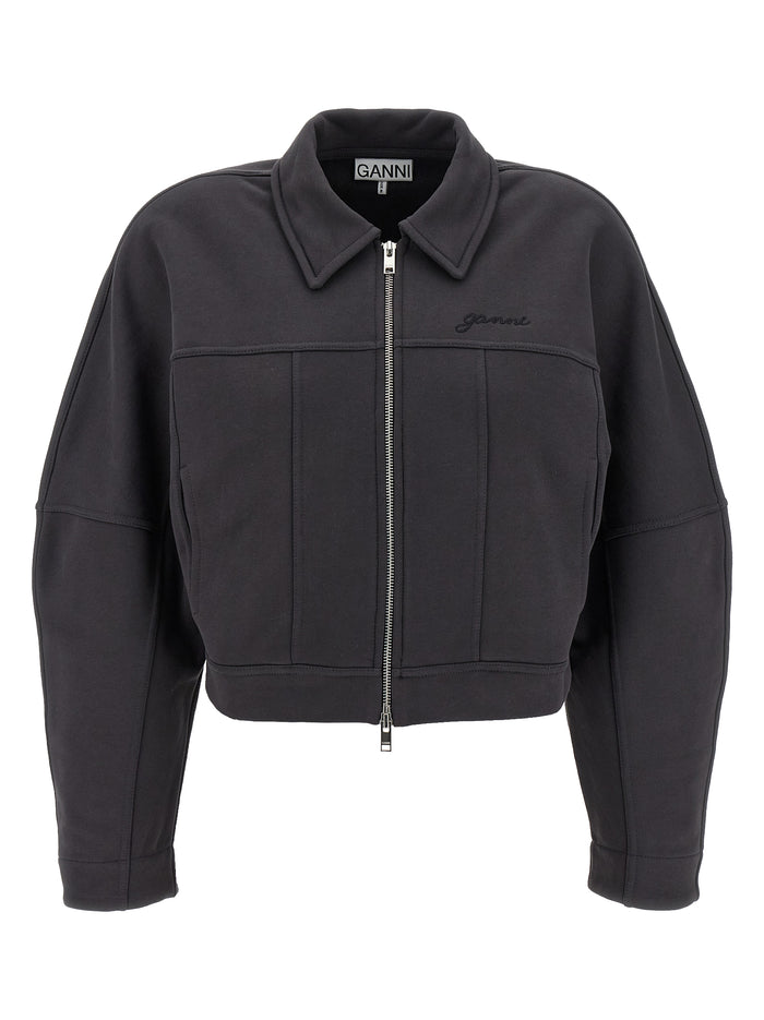 Heavy Terry Jersey bomber jacket Gray Organic Cotton Down Jacket, Parka, Casual