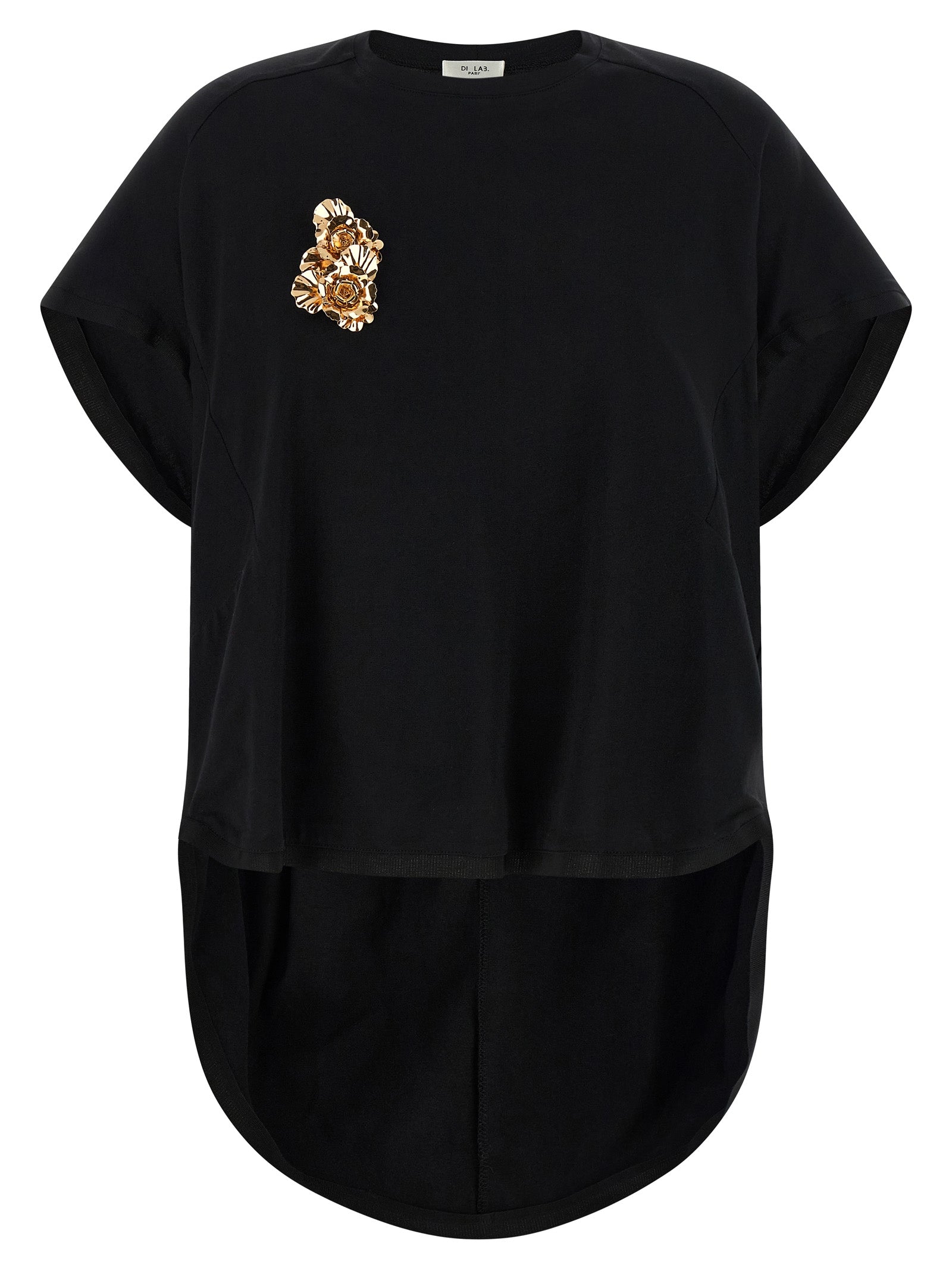 Double Pin T-Shirt Black Cotton