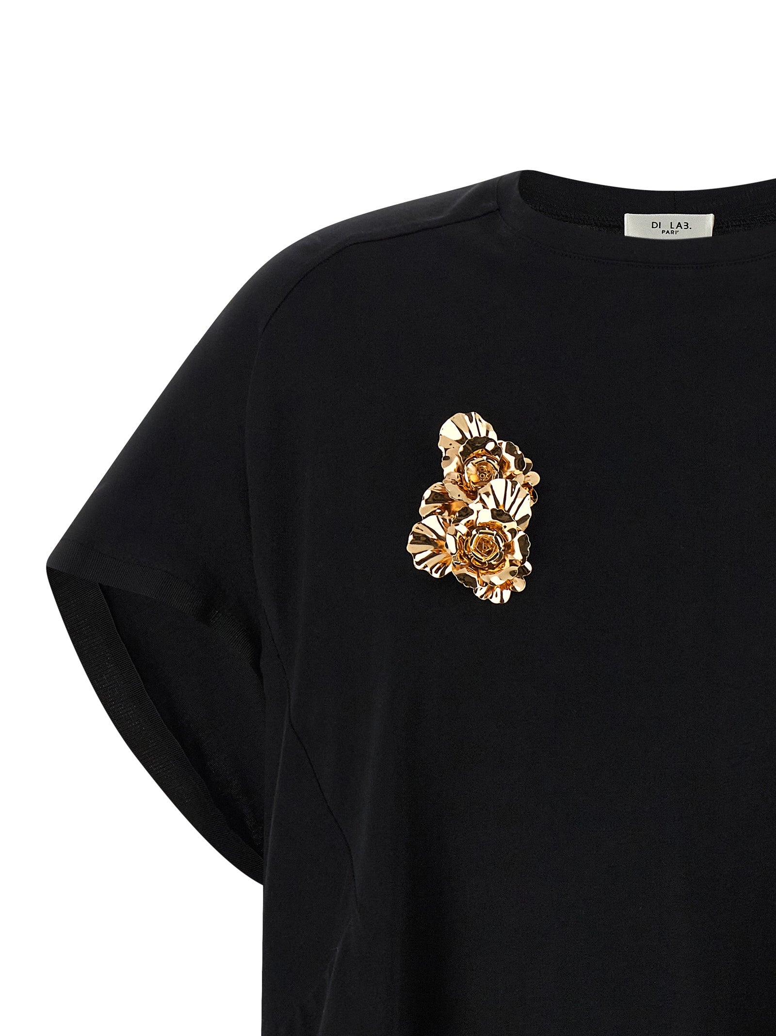 Double Pin T-Shirt Black Cotton