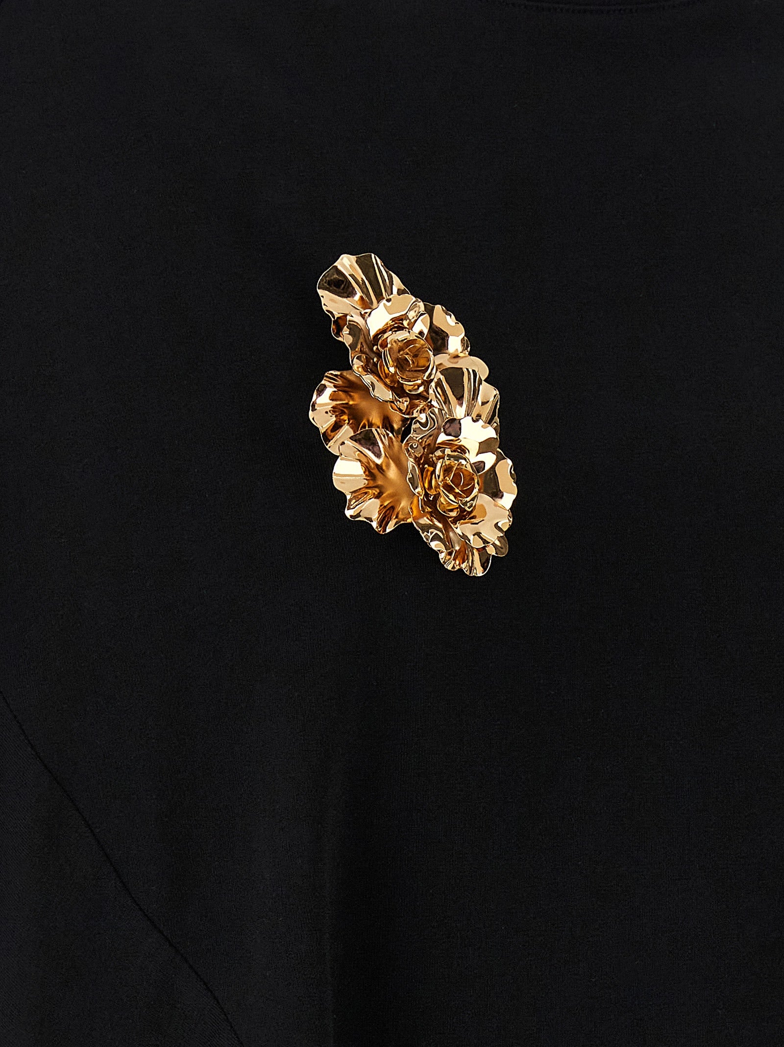 Double Pin T-Shirt Black Cotton