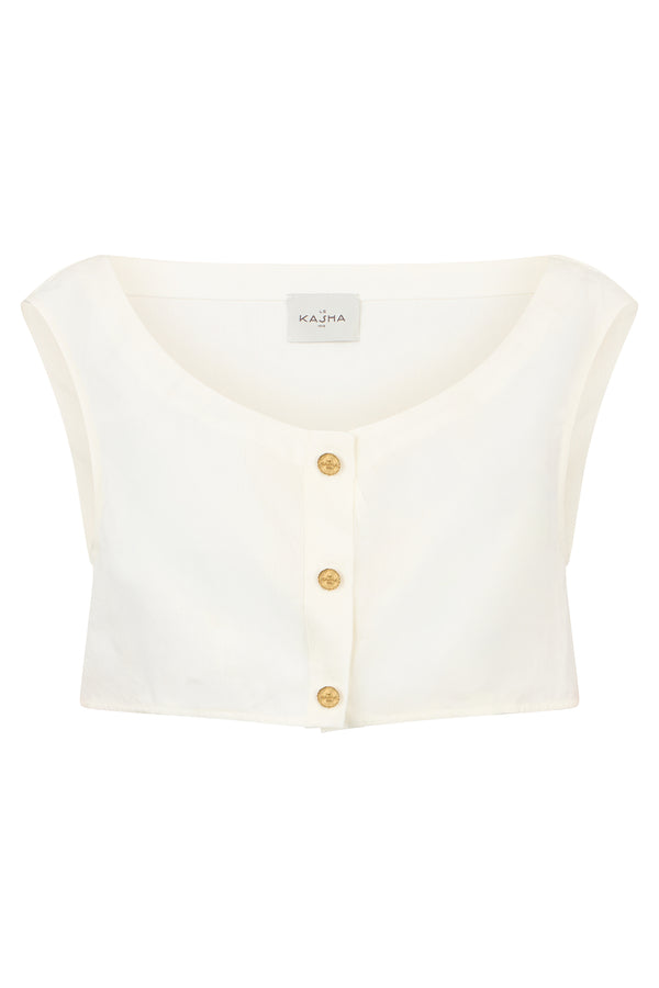 Short Cotton Top Tamra White Tops