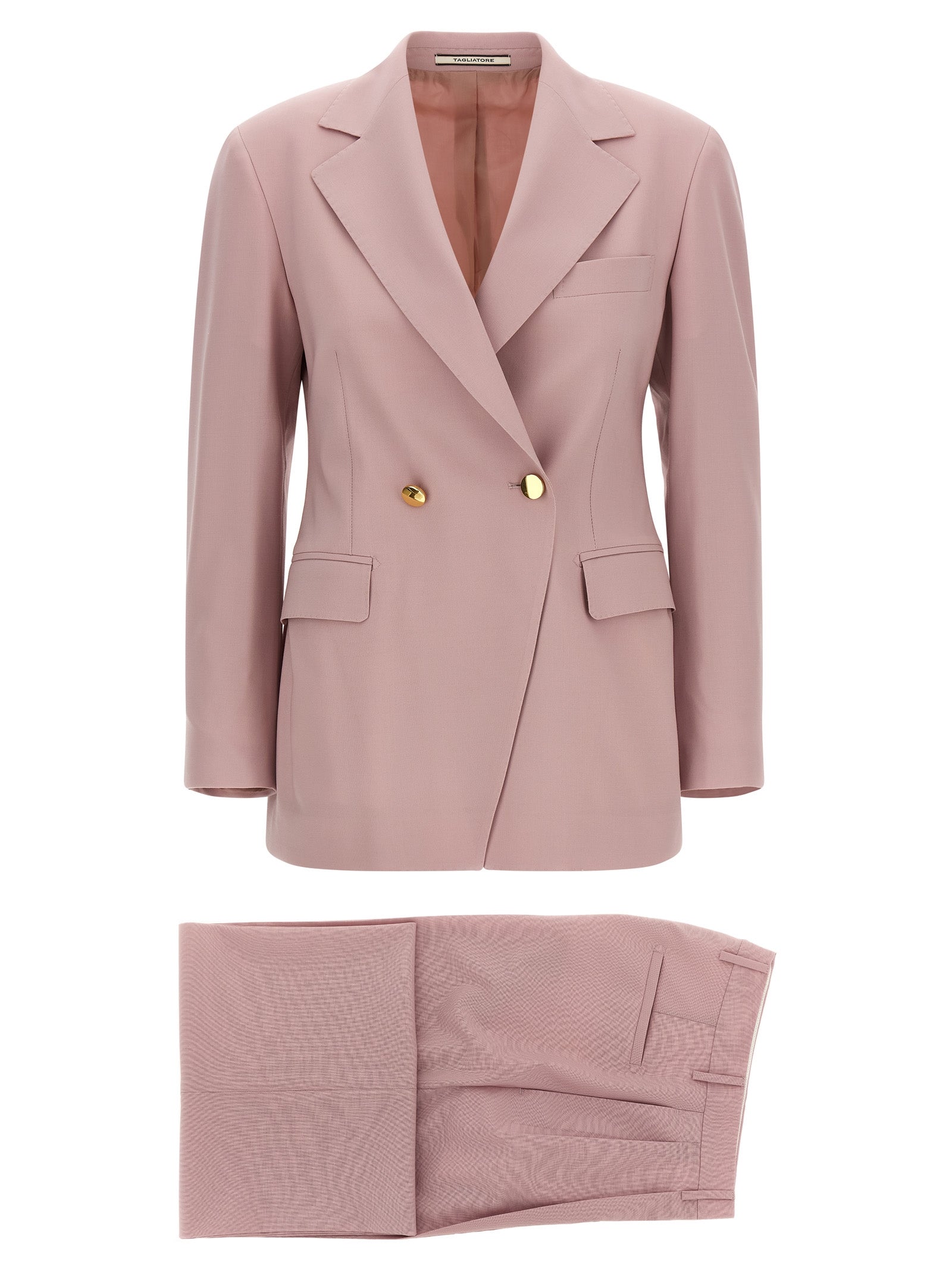 Astra Dress Pink Virgin Wool Elastane Blazer, Suits
