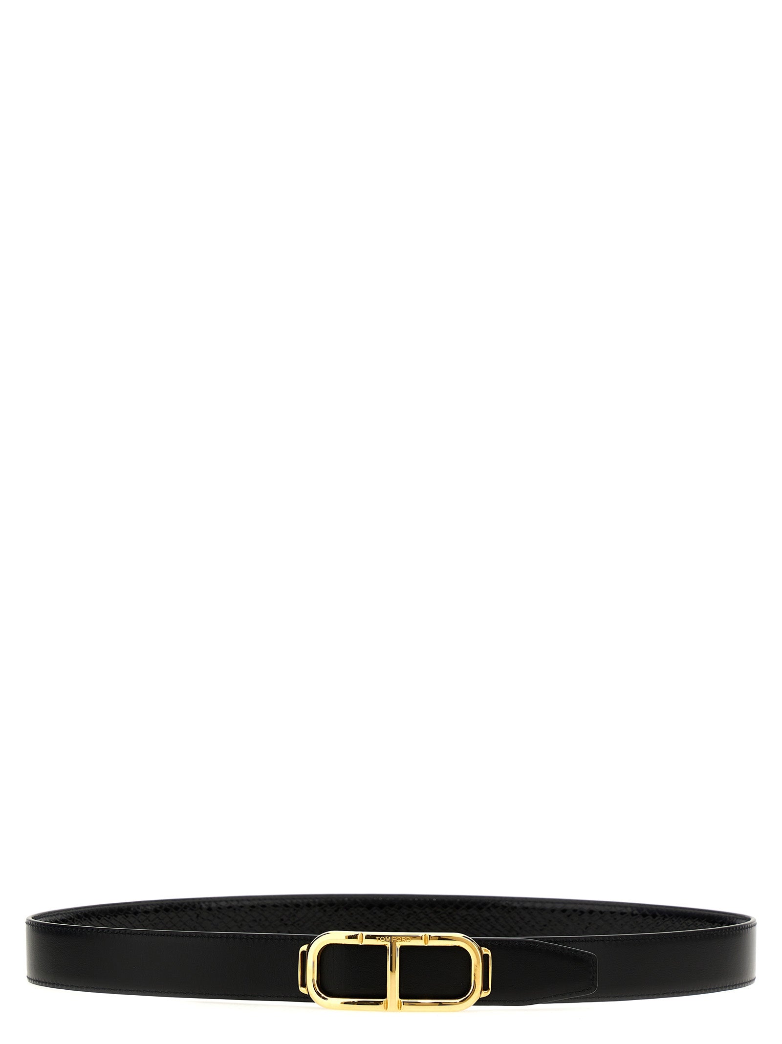 Logo reversible belt Black Leather