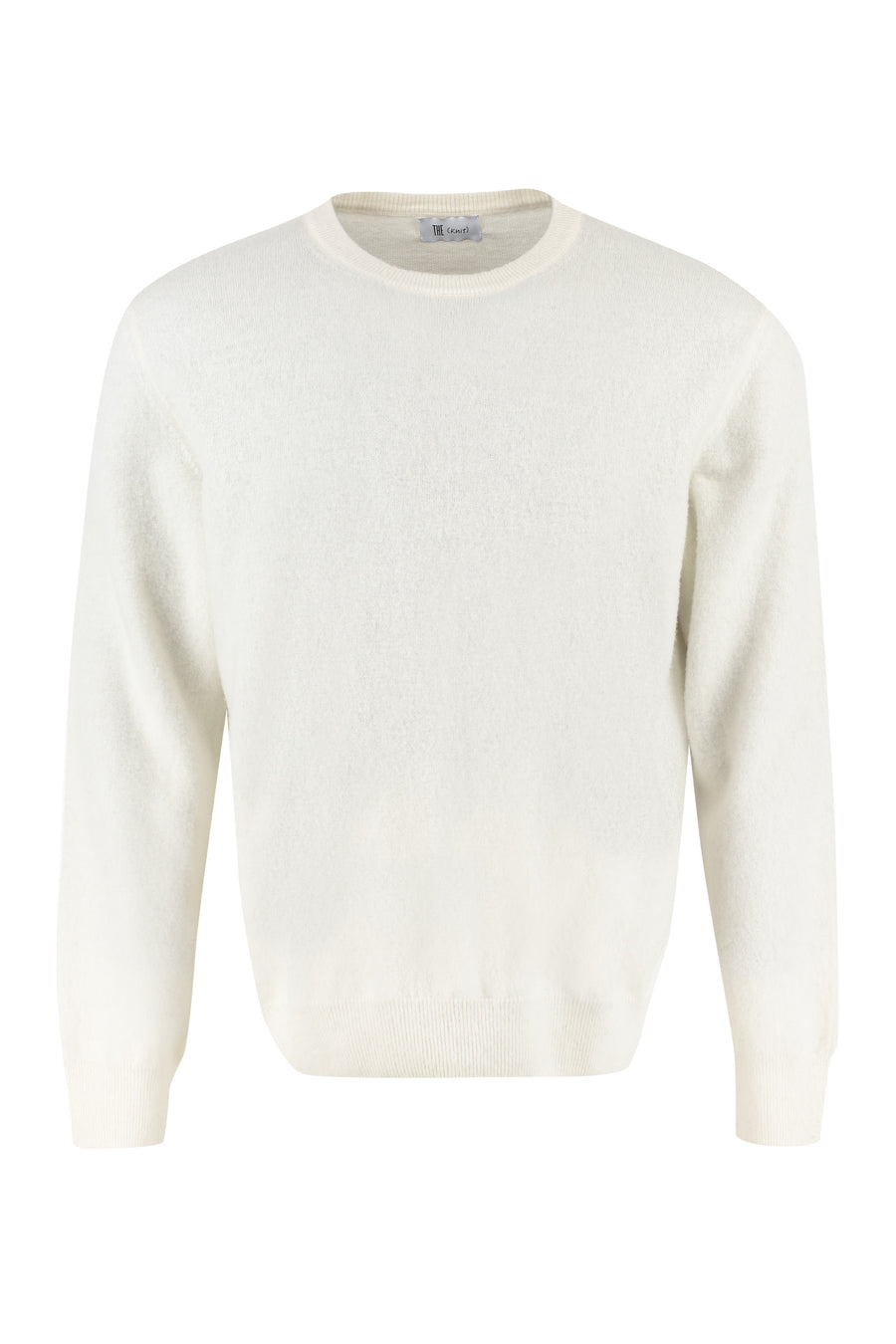 Crew-Neck Wool-Cashmere Pullover Cream Lambswool Sweatshirts