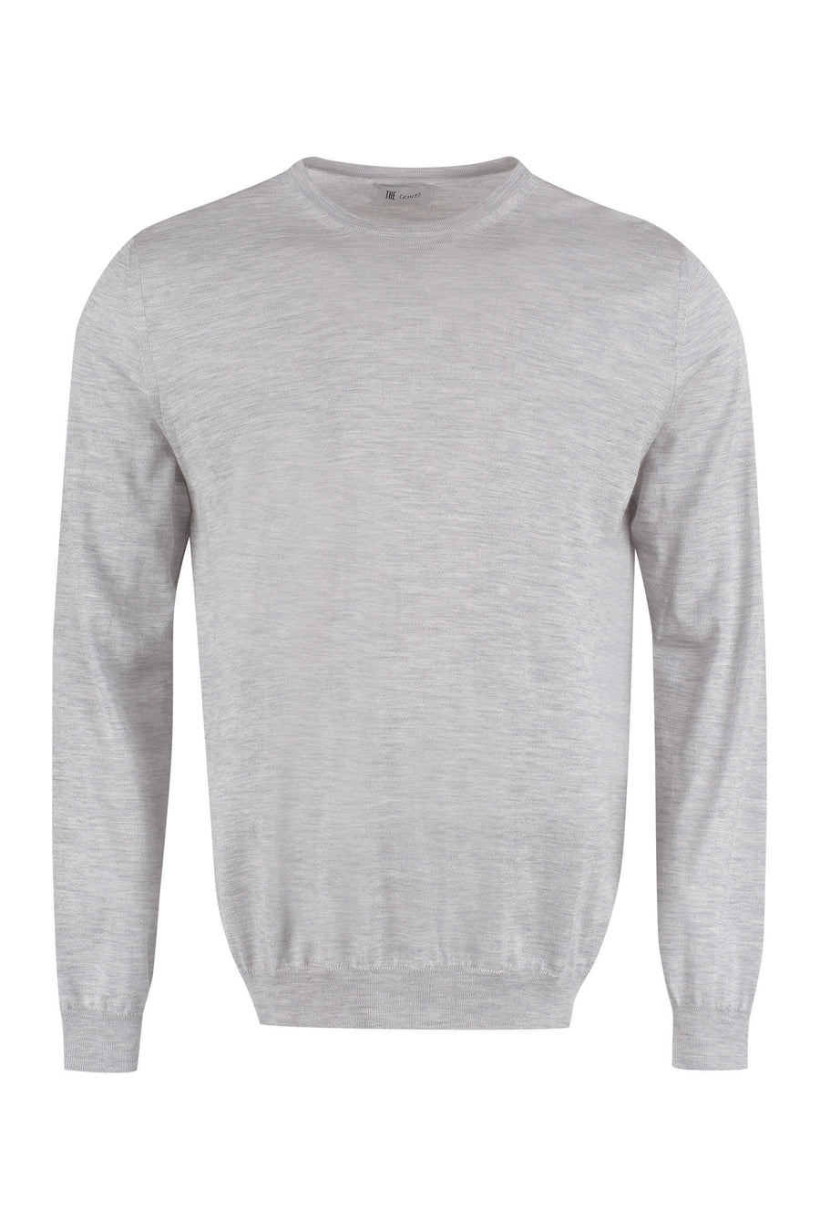 Crew-Neck Sweater Grey Melange Silk Sweatshirts