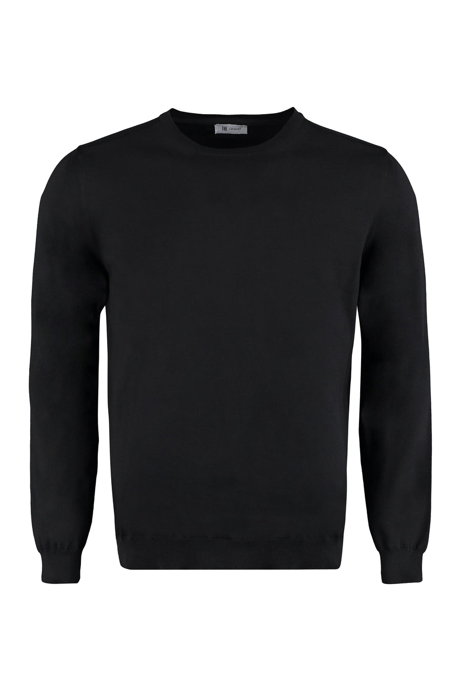 Sweater Fine-Knit Black Cotton Sweatshirts