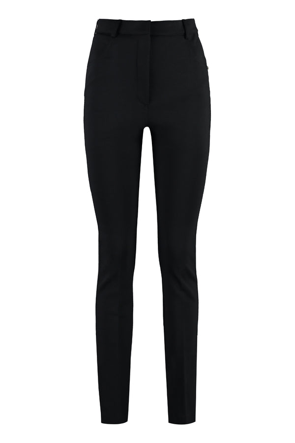 Virgin Wool Flared Trousers Black