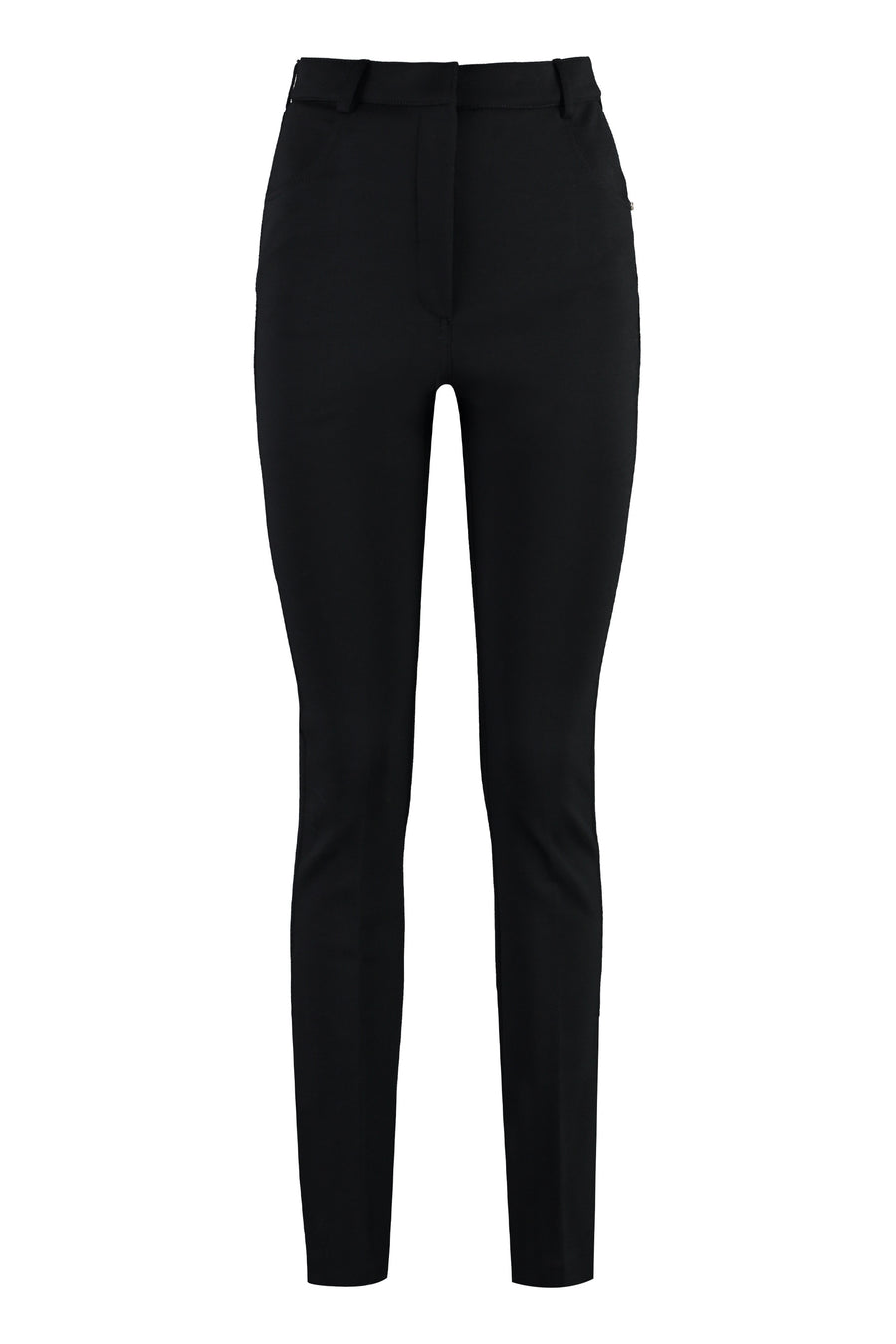 Virgin Wool Flared Trousers Black
